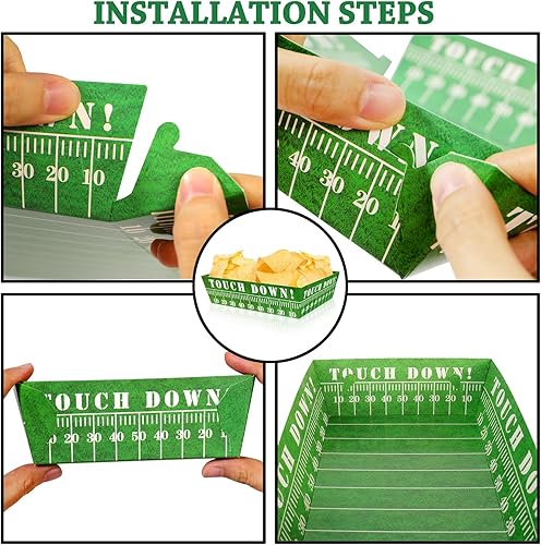 Miniatura 3 de Decoraciones de fiesta de fútbol, suministros de fiesta de fútbol, 50 unidades de recuerdos de fiesta de fútbol, bandeja de comida de papel