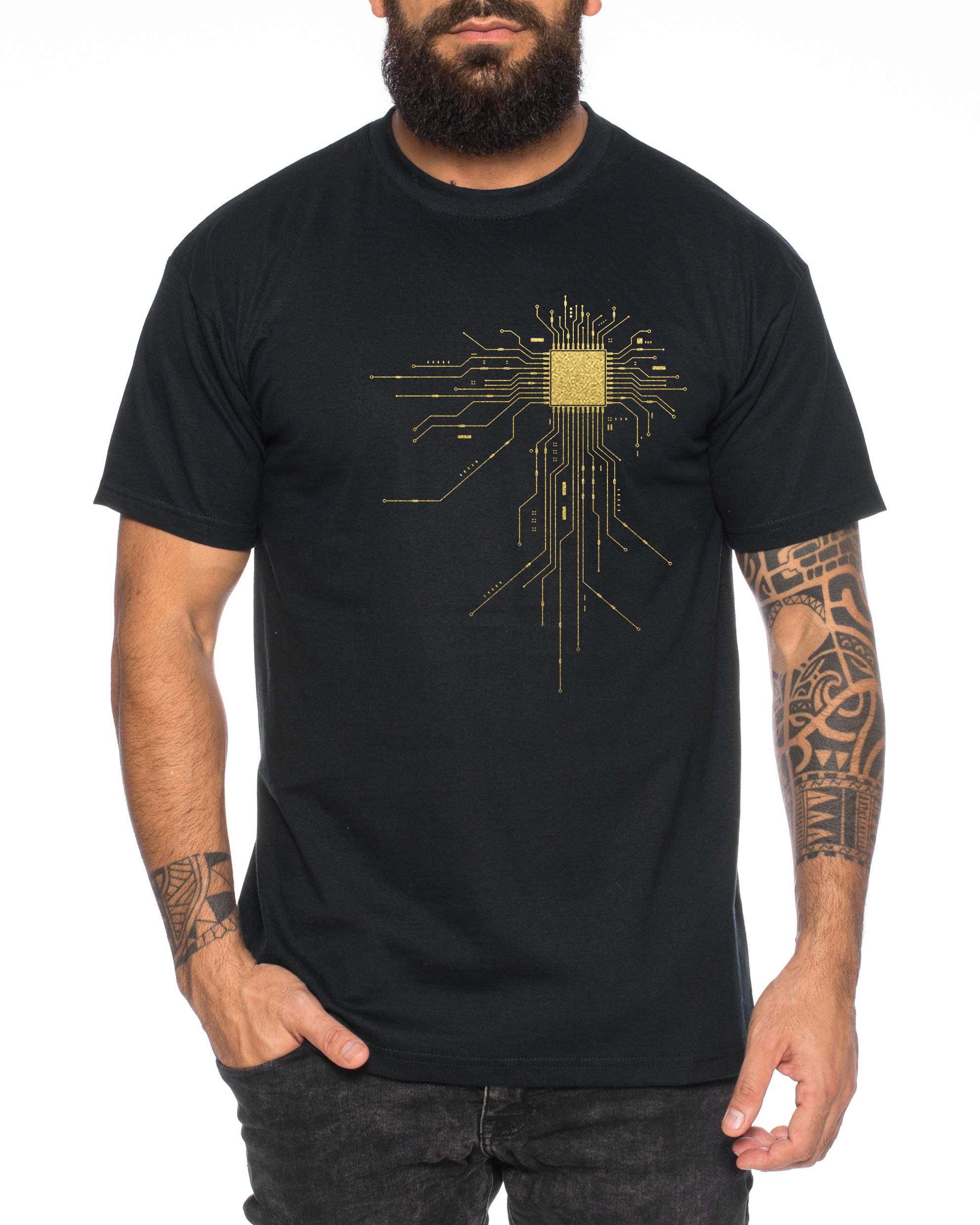 Gold CPU - Men's T-Shirt CPU Platine Computer Heart RAM IT Nerd PC Network Admin Harddisk HDD SSD
