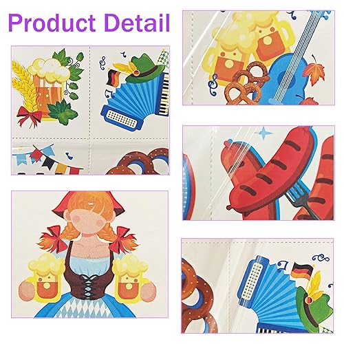 Miniatura 6 de 72 tatuajes temporales para el Oktoberfest con cara de cerveza, tatuajes falsos para decoración de fiesta temática de cerveza, suministros de