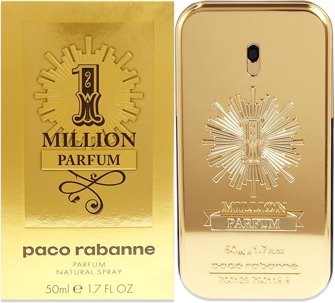 Paco Rabanne 1 Million Parfum 50ML VAPORIZADOR Unisex Adulto, Amarillo, Estándar