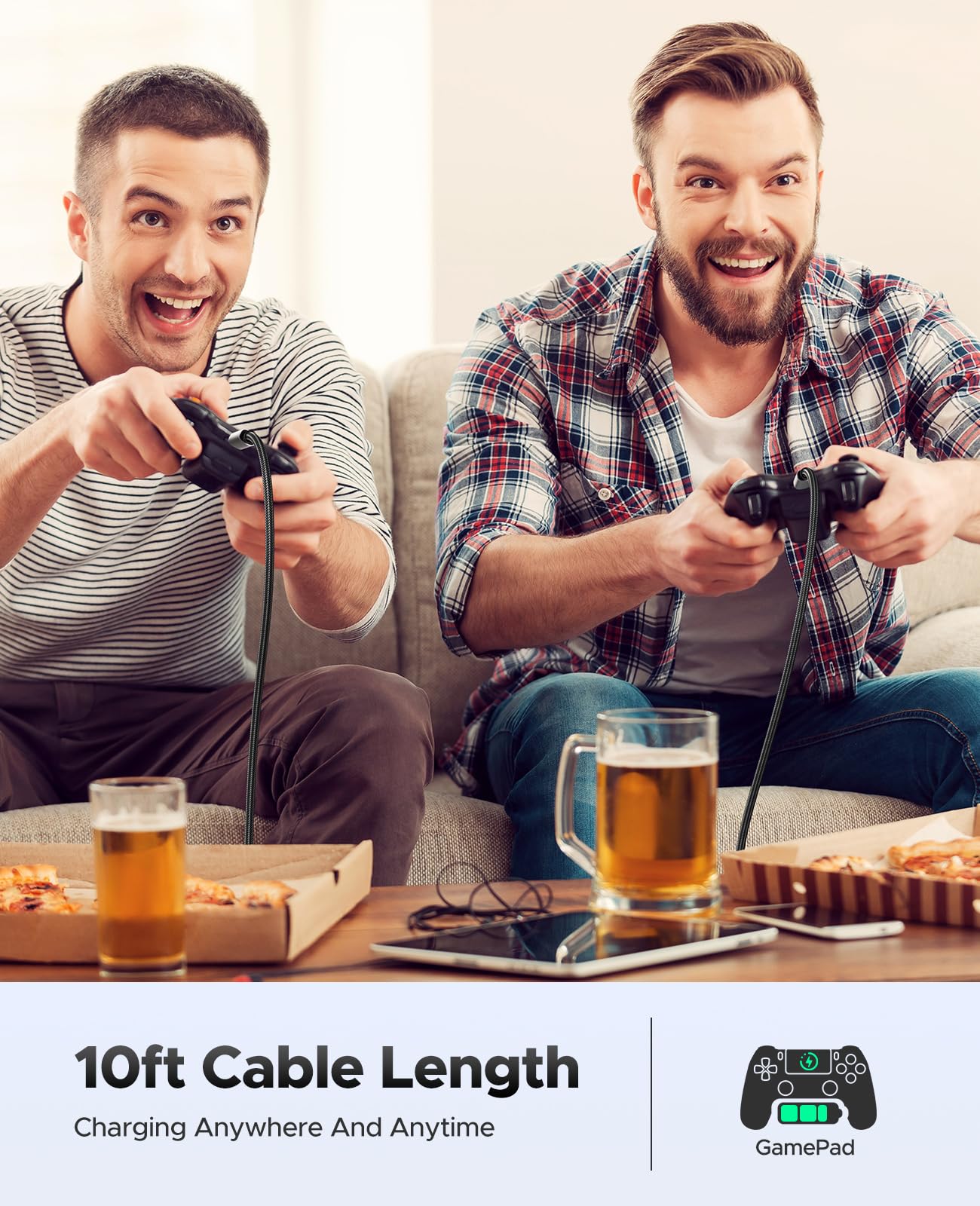 ORICO Cavo da USB C a USB C con display a LED, PD100 W, 2 pezzi di ricarica USB C da 10 m, ricarica rapida, in nylon intrecciato di tipo C, compatibile con iPhone 15/Pro/Plus/Pro Max, MacBook, iPad