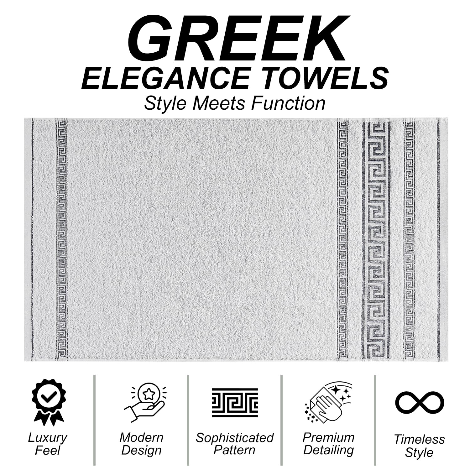 GC GAVENO CAVAILIA Lot de 2 draps de Bain grecs Extra Larges à séchage Rapide, Super absorbants, 100% Coton égyptien, Doux et Moelleux, pour Spa et hôtel (90 x 180 cm), Blanc