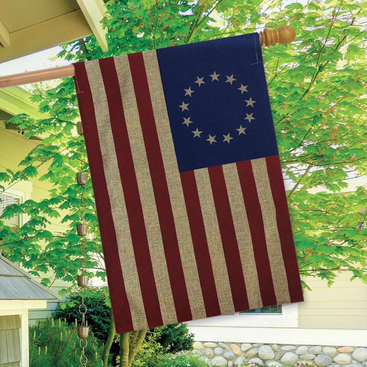 Briarwood Lane Betsy Ross Burlap House Flag