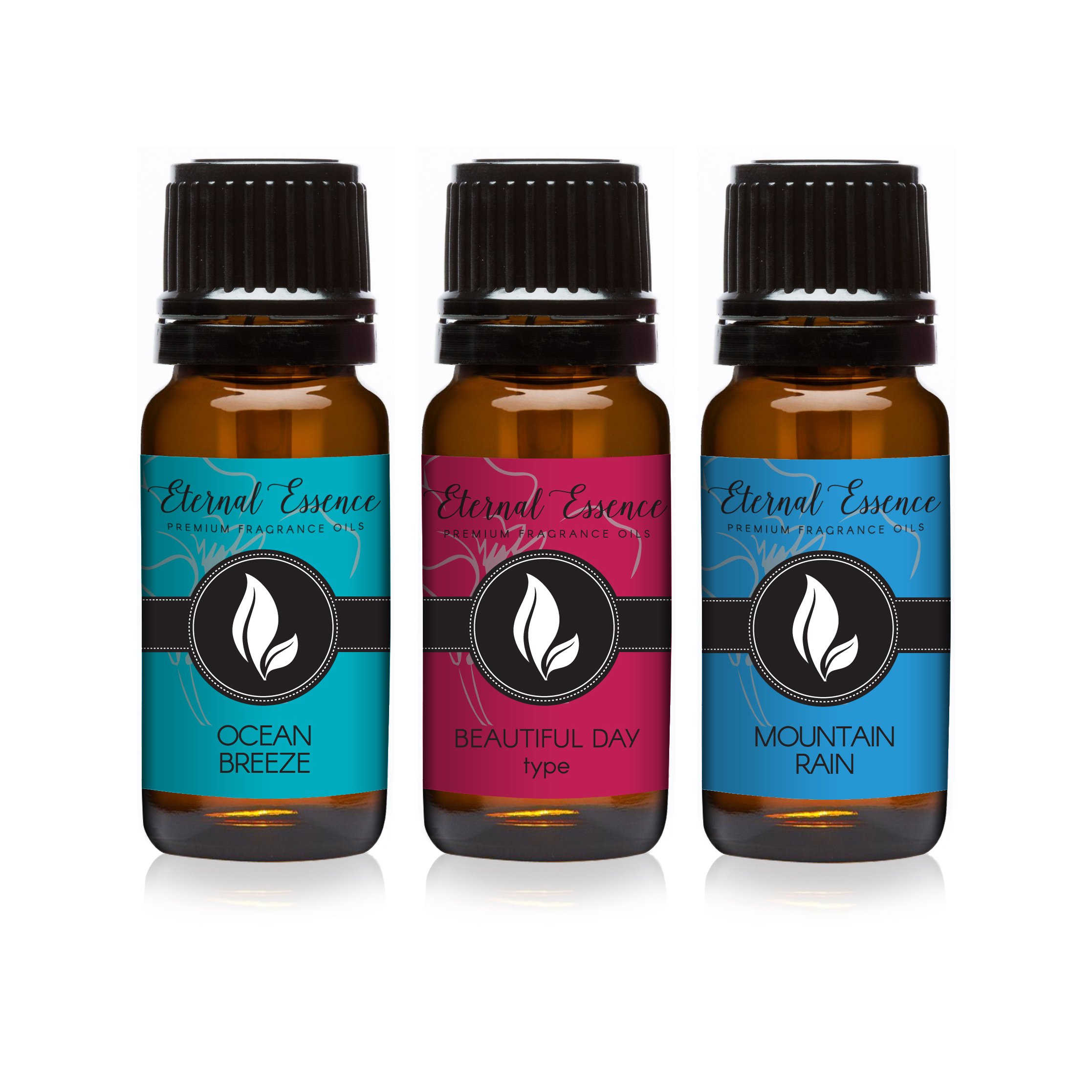 Eternal Essence Oils - Trio (3) - Ocean Breeze, Beautiful Day, Mountain Rain - Premium Fragrance Oil - 10ml