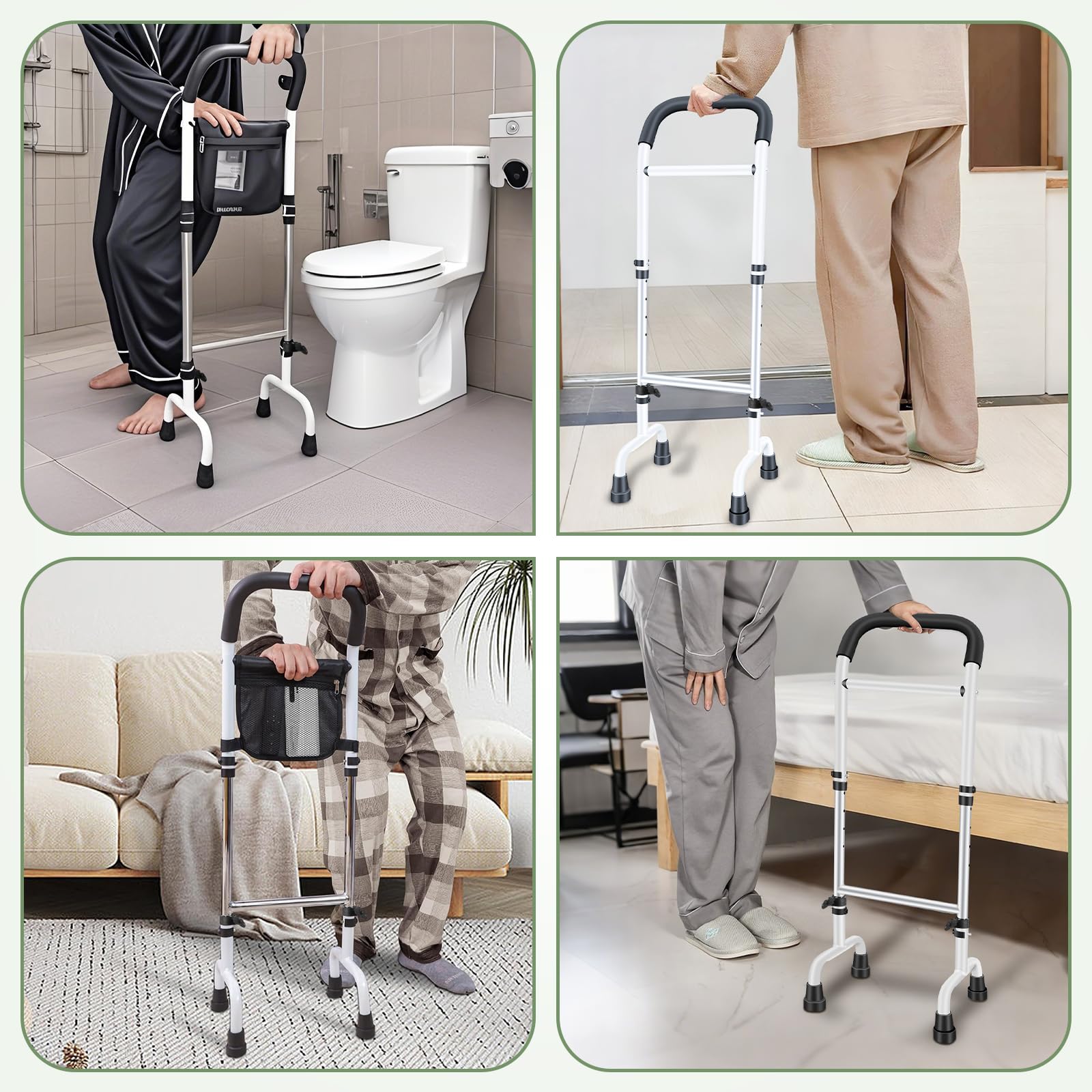 Ayuda para Levantarse para Personas Mayores, Ayuda para Levantarse de la Cama, Ayudante Móvil Ajustable para Levantarse, Clip de Fijación de Base Mejorado, Ayuda de Pie para Cama, WC, Sofá