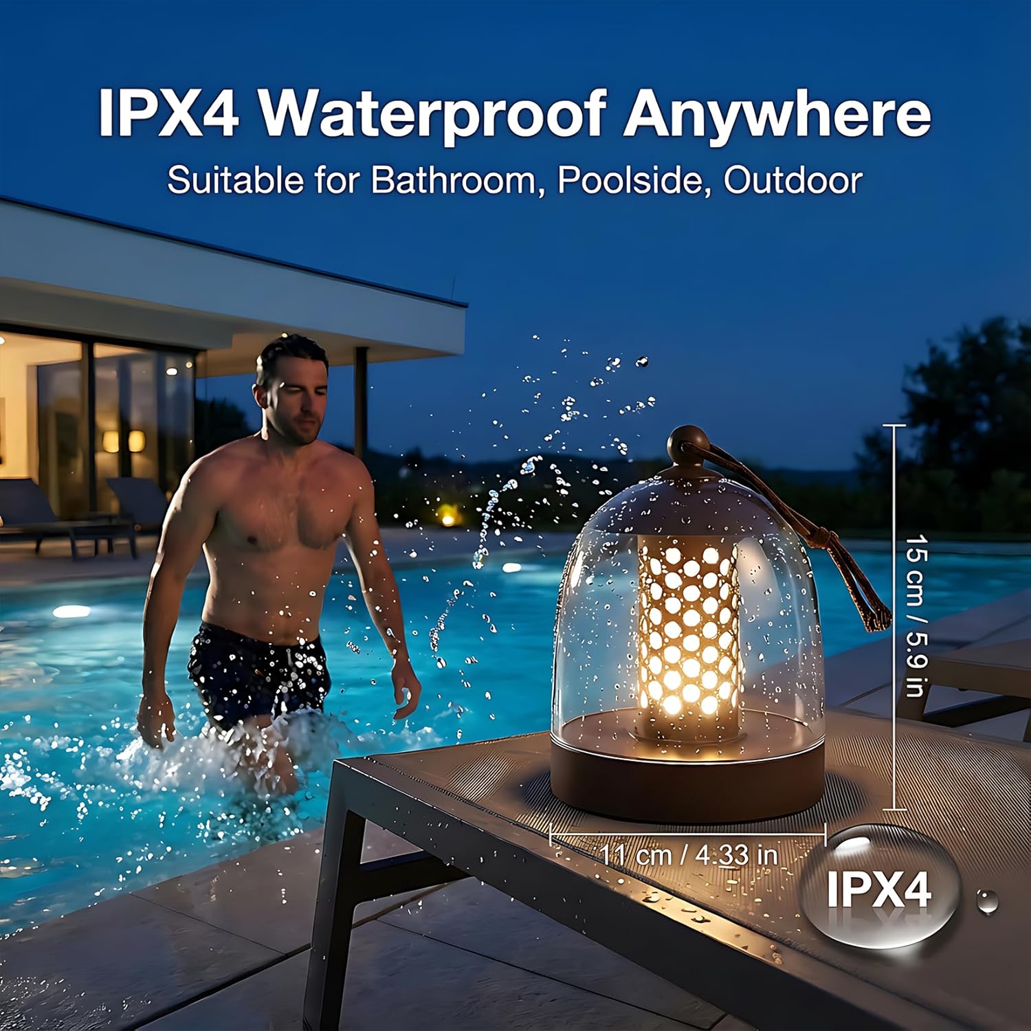 Battery operated lamp,Camping Rechargeable Lantern for Power Outages Essentials,Cordless Outdoor Lantern Waterproof Inside Shower,Acrylic Shade Touch Dimmable Portable Light for Living Room,Desk