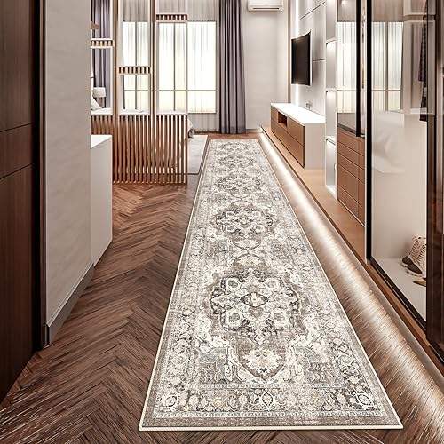 YOUFORTONG Alfombra de cocina suave antideslizante con parte trasera de goma para baño, lavable que no se desprende (beige, 2 x 12)