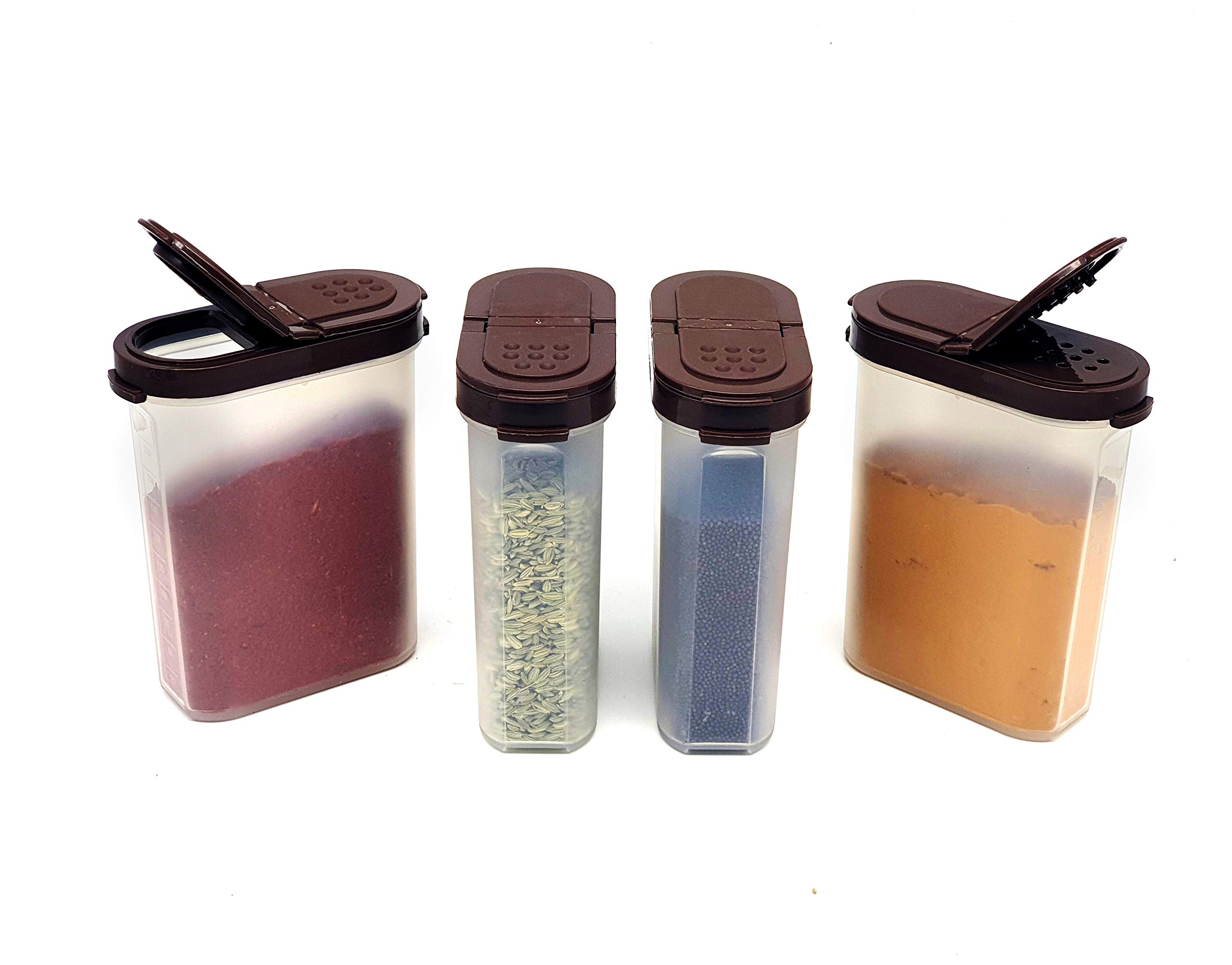 Mahaware Modular Wonder Spice Shaker and Sprinkler Set, 275ml, Set of 4, Brown