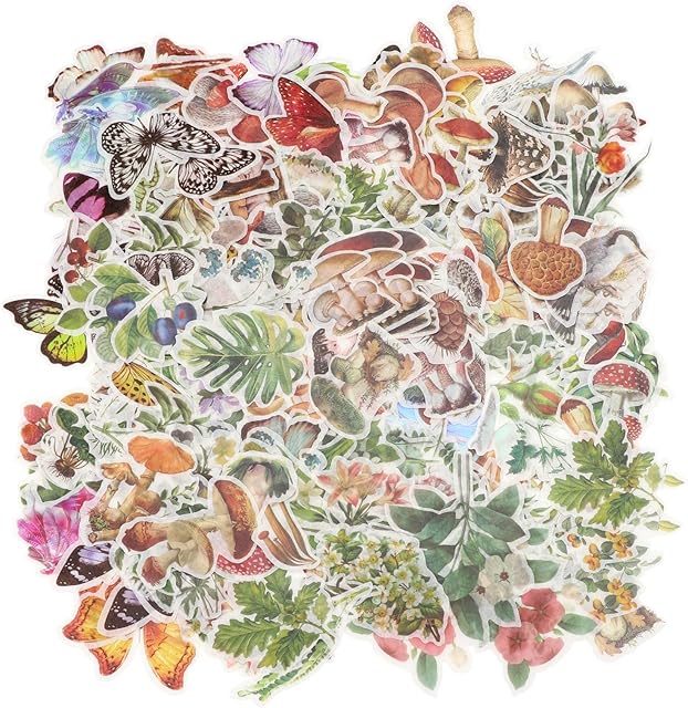 240 Pcs Vintage Ephemera Pack Vintage Scrapbook Sticker Decorative Sticker Self-Adhesive Floral Sticker Washi Paper Sticker Retro Floral Butterflies Sticker for Journal Notebook Laptops Card Making
