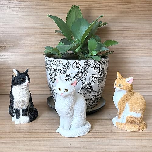 Miniatura 3 de Estatua de jardín de resina para gato, escultura de árbol para exteriores, regalo aplicable a jardín, terraza y césped, estatua de gato al aire