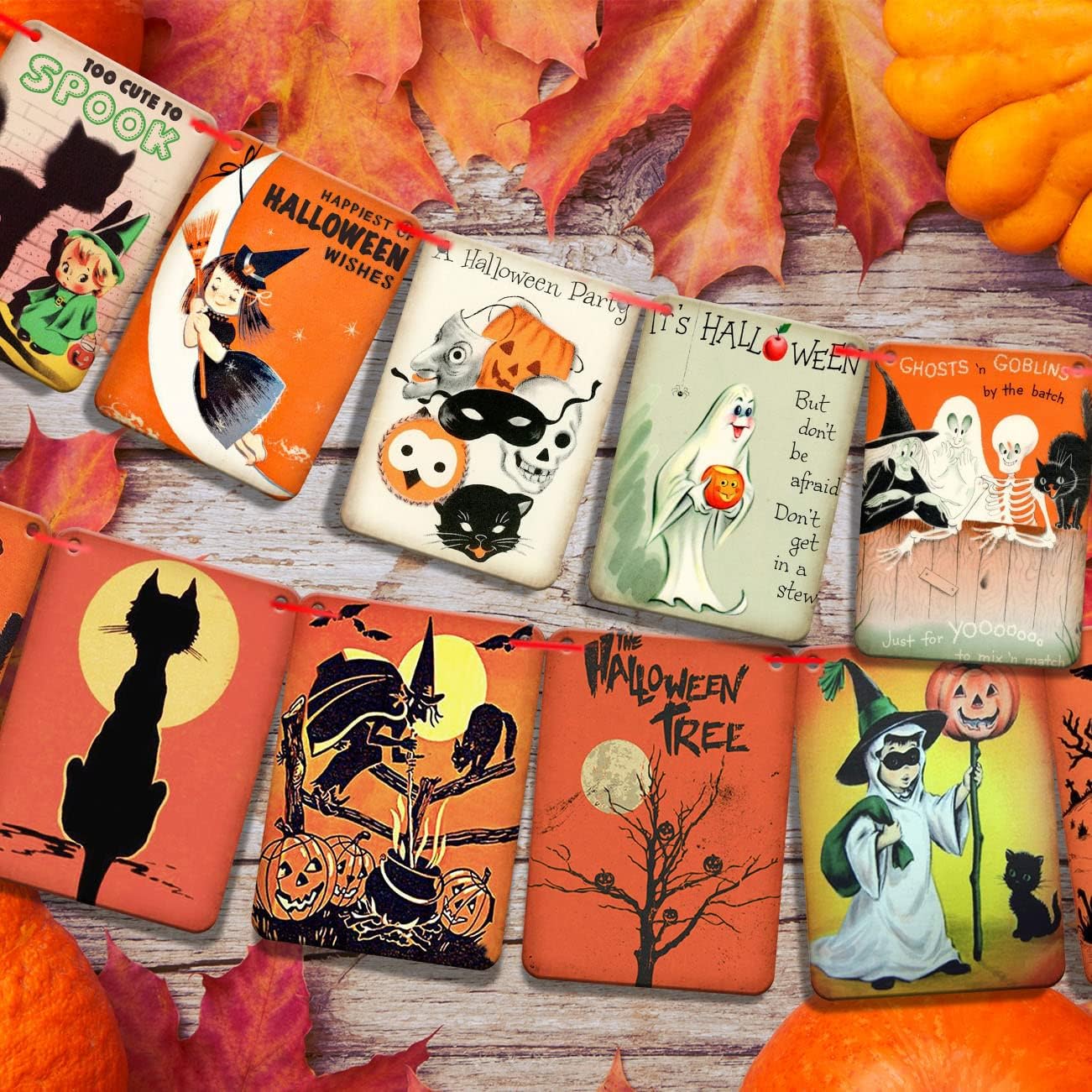 Buy Vintage Halloween Party Decorations Johanna Parker Decor, Vintage Trick or Treat Sign Banner