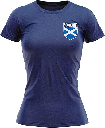 Scotland Womens Football Shirt - Womens Scotland Flag Badge T Shirt - Football Country European Supporters 2026 Retro Tee Her - Scottish Tournament Footy Soccer Top