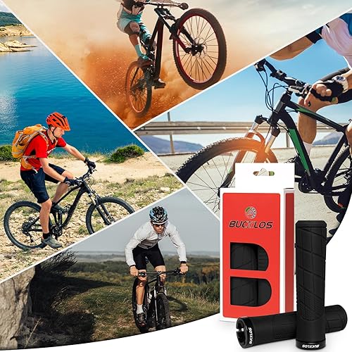 Miniatura 6 de BUCKLOS Agarres antideslizantes para manillar de bicicleta, agarre único para manillar de bicicleta de montaña, empuñaduras de bicicleta para
