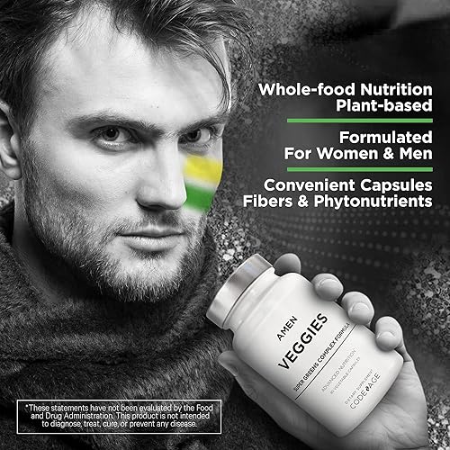Miniatura 8 de Amen Veggies, Suplemento de vitaminas diarias de verduras, mezcla vegana de verduras y cápsulas multivitamínicas de verduras crudas integrales,