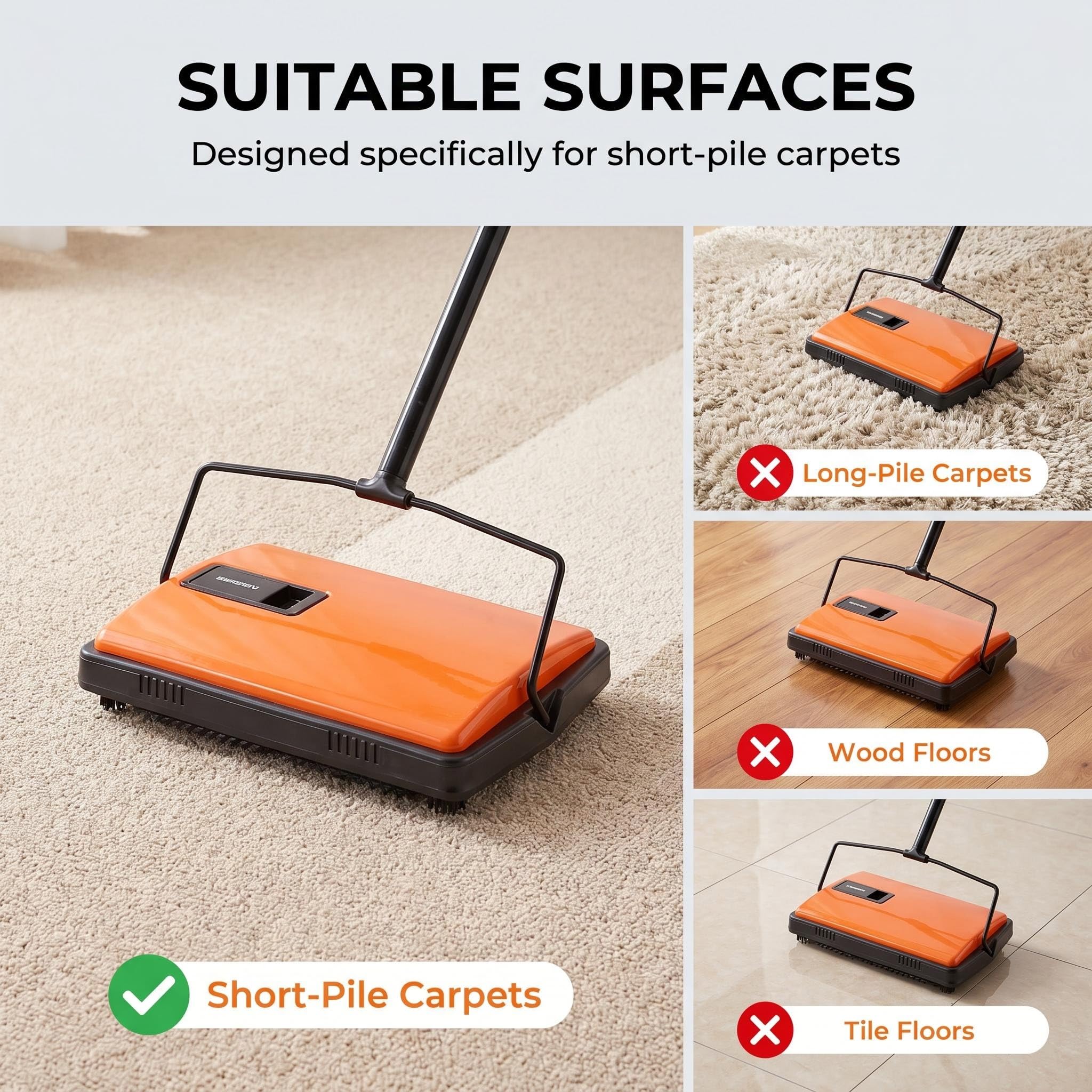 CLEANHOME Pet Hair Sweeper - Cordless & Easy Clean -4