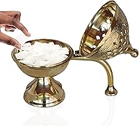 Vista 5 de Pure Source India Dhoop Dani de latón Soporte para Bakhoor Quemador Loban Soporte para incienso, 8 pulgadas (21.16 oz)