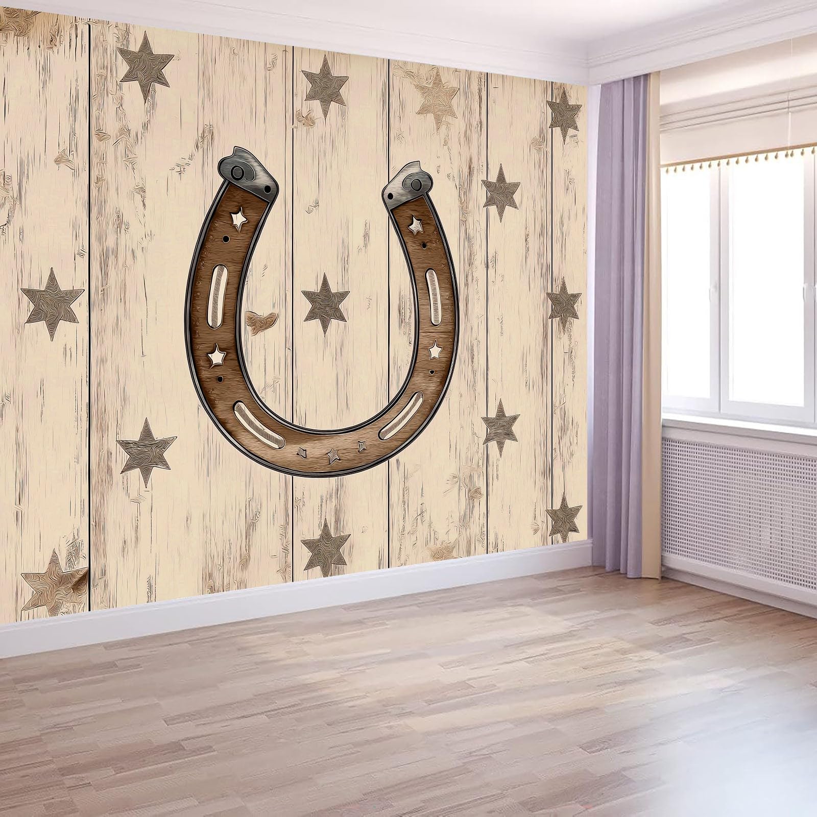 Tapeta w stylu rustykalnym retro w kształcie gwiazdy słojów drewna 250 x 175 cm, fototapeta na ścianę mural - dekoracja ścienna do salonu sypialni khaki