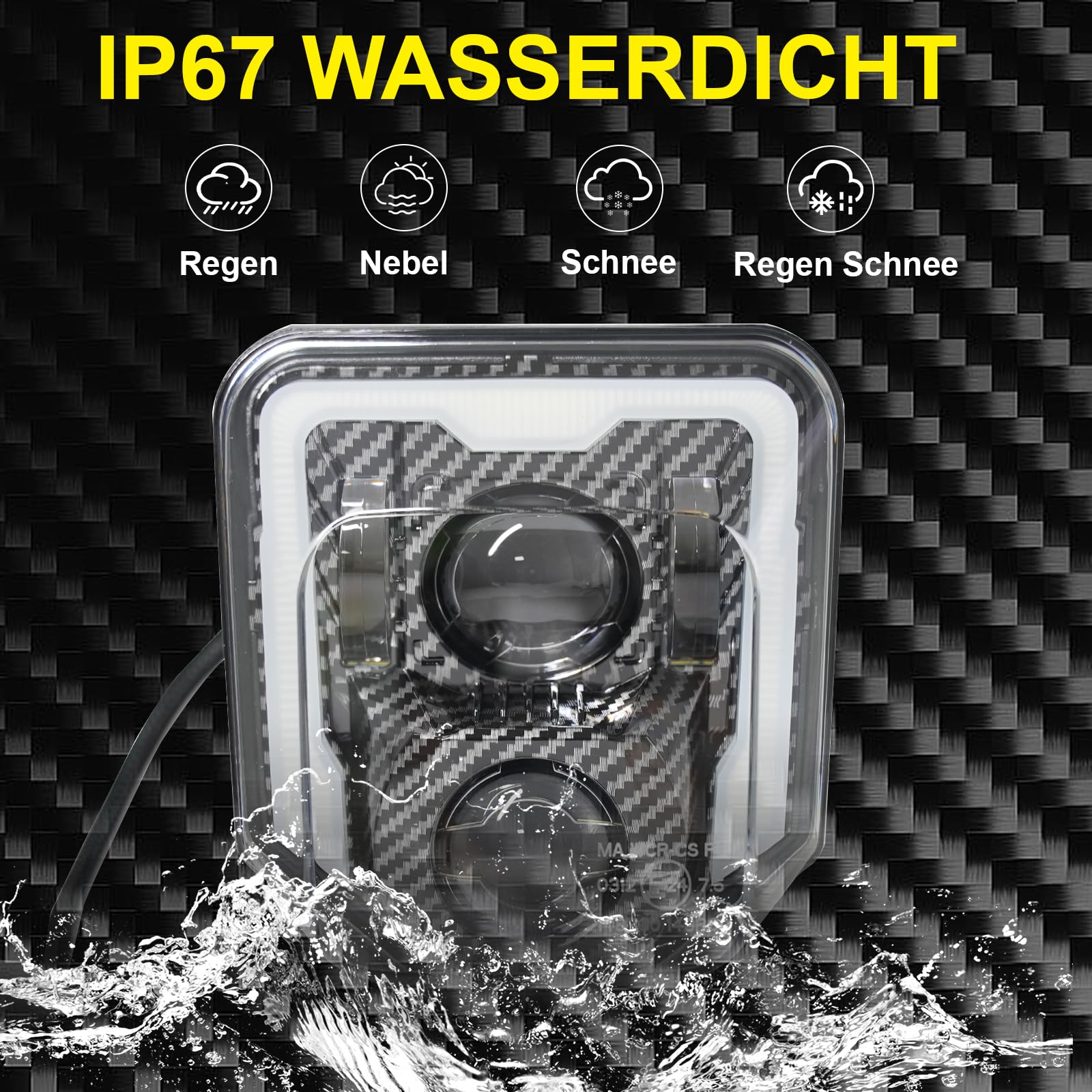 Fari LED per Husqvarna 2014-2023 701 Enduro 701 SuperMoto FE250 FE350 FE450 FE501 FE501S TE150 TE250i TE300i (Carbonio ABS)