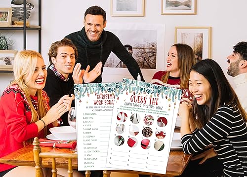 Miniatura 4 de Paquete de juegos de Navidad, juego de palabras de Navidad, juegos de Navidad para el hogar, oficina, aula, fiesta, juego de adivinanzas de festival