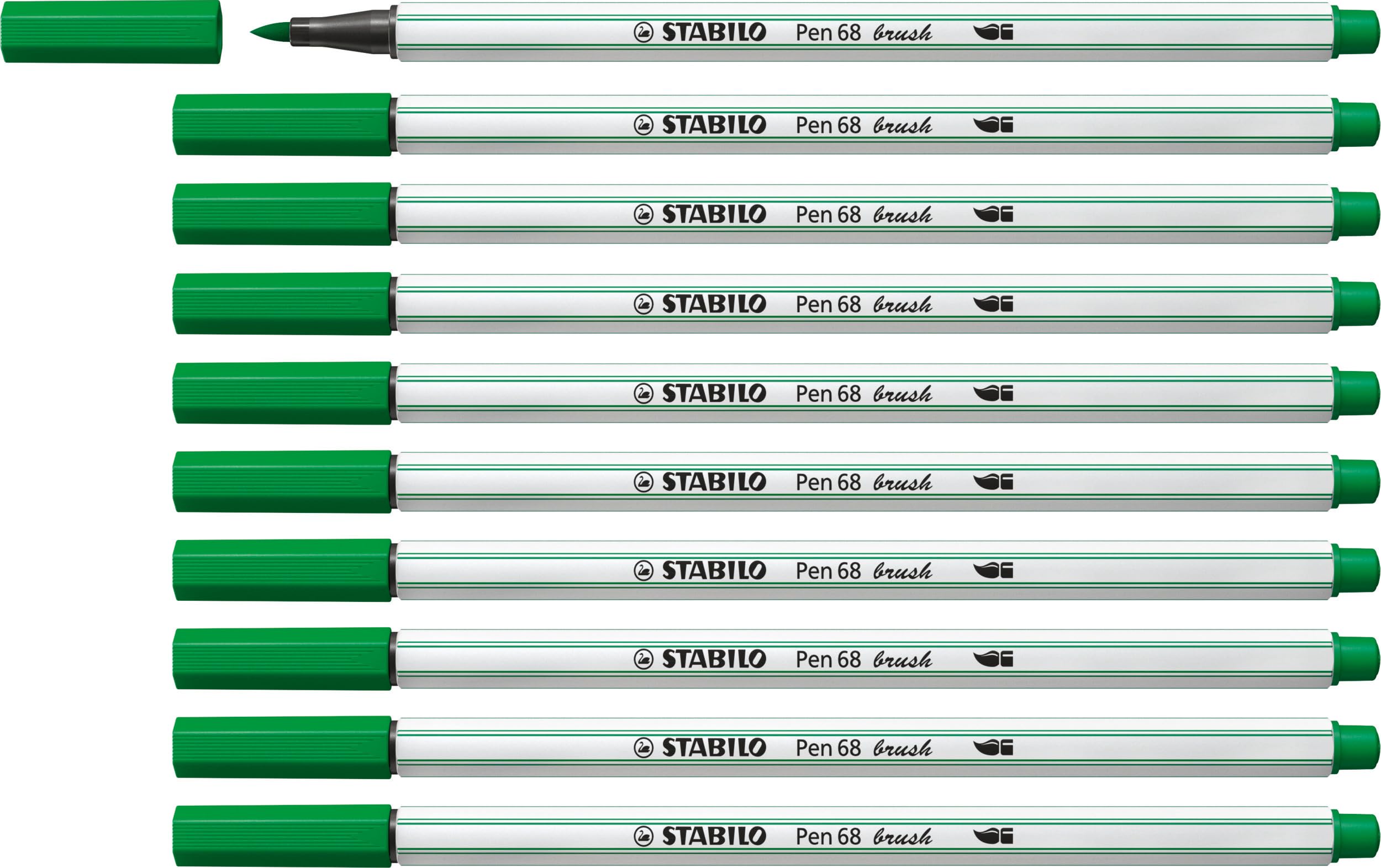 Stabilo Pen 68 Brush - 568/36 Green / Pack of 10