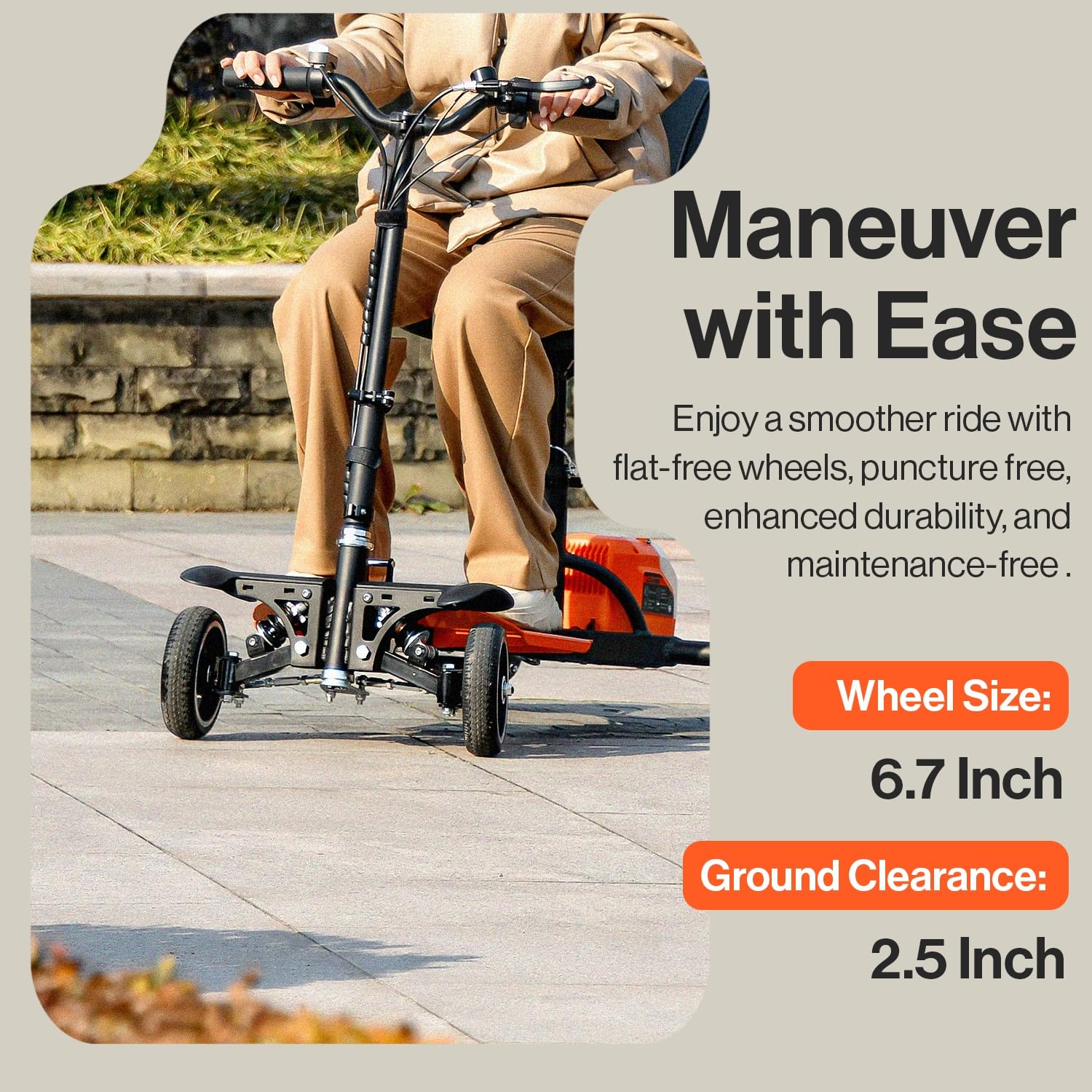 SuperHandy Scooter de Movilidad Passport Pro - Estructura Plegable de Aluminio, 4 Ruedas, Incluye 2 Baterías de Litio-Ion de 48V 2Ah y Cargador, Soporta hasta 150kg [Patente Pendiente]