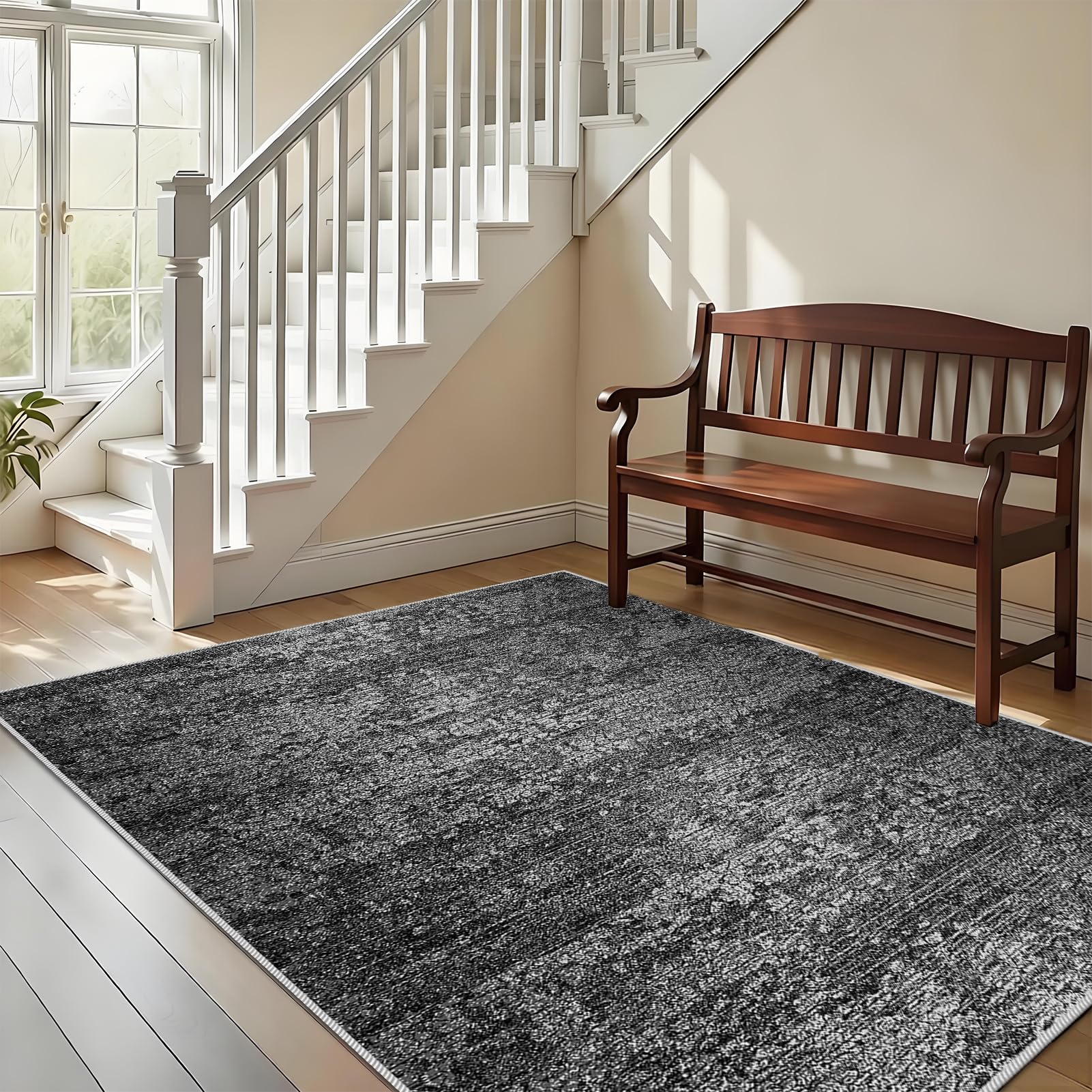 Dywan do salonu, nadający się do prania w pralce, 90 x 130 cm Antypoślizgowy spód łóżka, mata podłogowa do kuchni, dywan do jadalni do wnętrz, dywan dziecięcy do sypialni, dywanik do