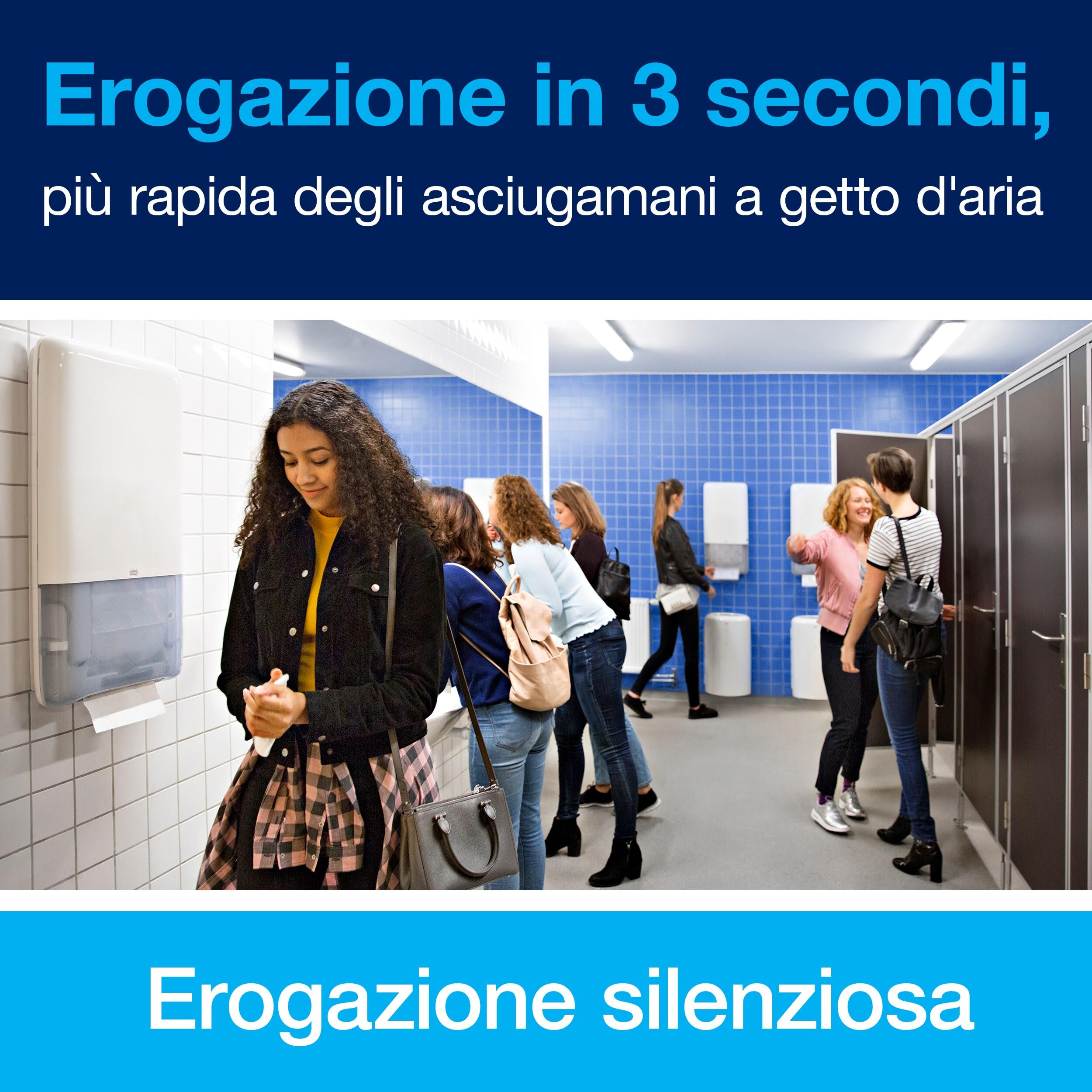Tork PeakServe Universal 100585 - Asciugamani di carta H5 per dispenser di asciugamani - 1 strato, bianco - 12 x 410 asciugamani