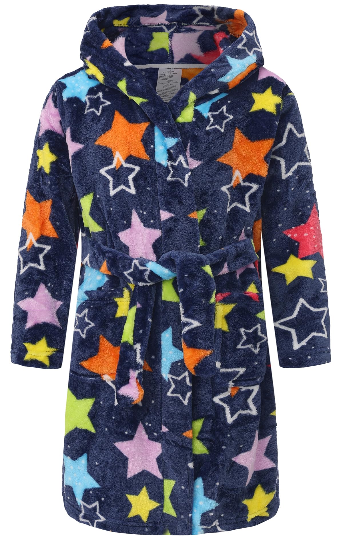 Kids Hooded Bathrobe Girls Soft Plush Hooded Flannel Pajamas Sleepwear Boys Spa Robe