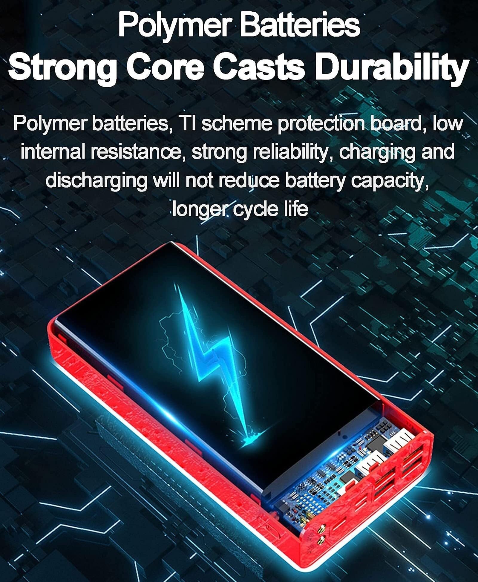 Batería externa de 50000 mAh, gran capacidad, cargador portátil, 4 baterías externas USB con 3 entradas [tipo C y micro USB] batería de respaldo para teléfono