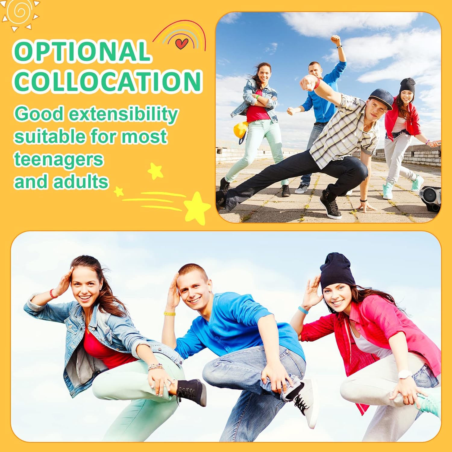 Zhanmai 30 Pieces 10 Colors Silicone Wristband Bulk Adjustable Rubber Wristbands with Holes Wristband for Men Women Birthday(7.1 Inch) - Image 5