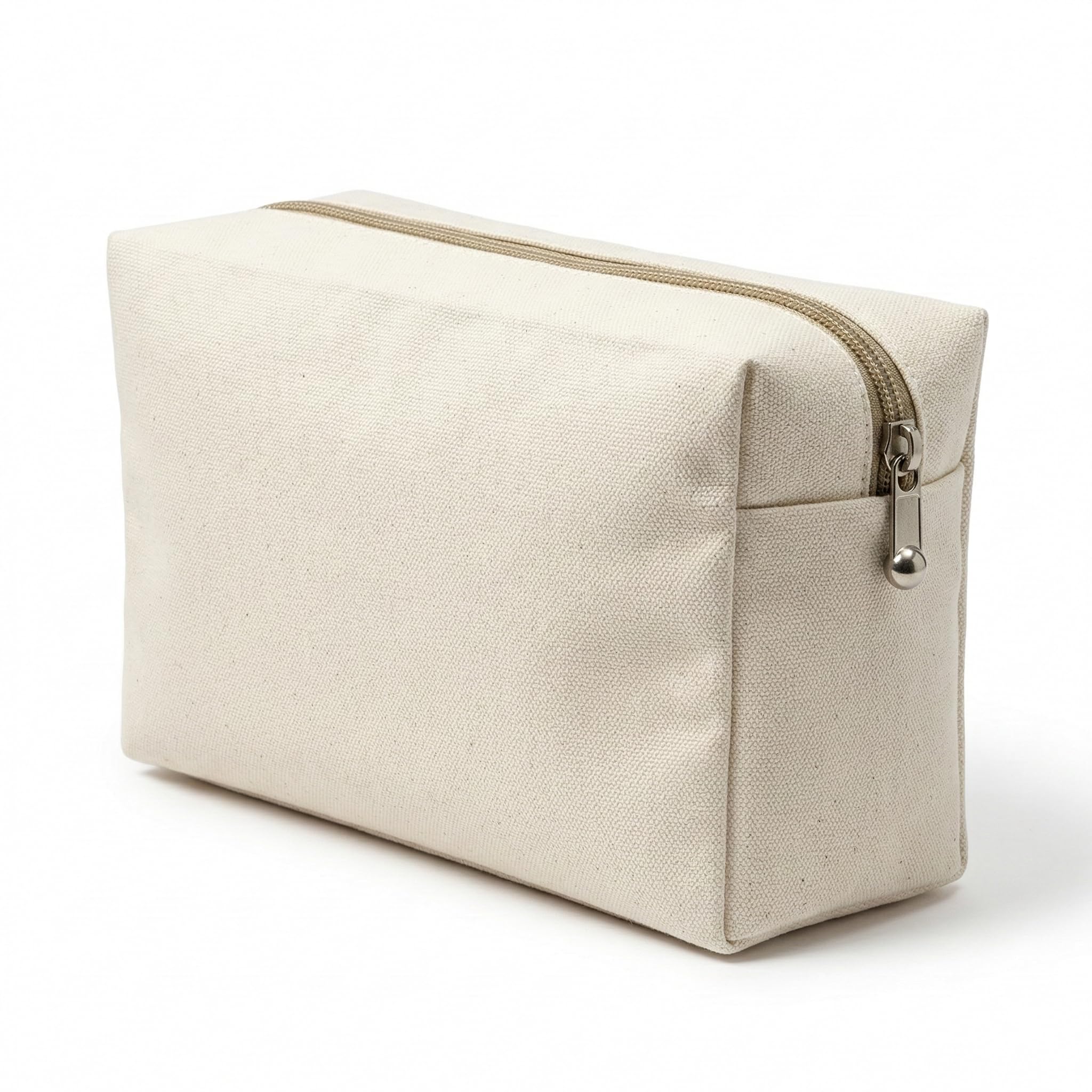 Meeboo’s Tote Canvas Travel Pouch Small Off White | 310 GSM Cotton Canvas Zip Pouch | Multipurpose Storage Organizer for Travel Makeup Toiletries Accessories-image-36