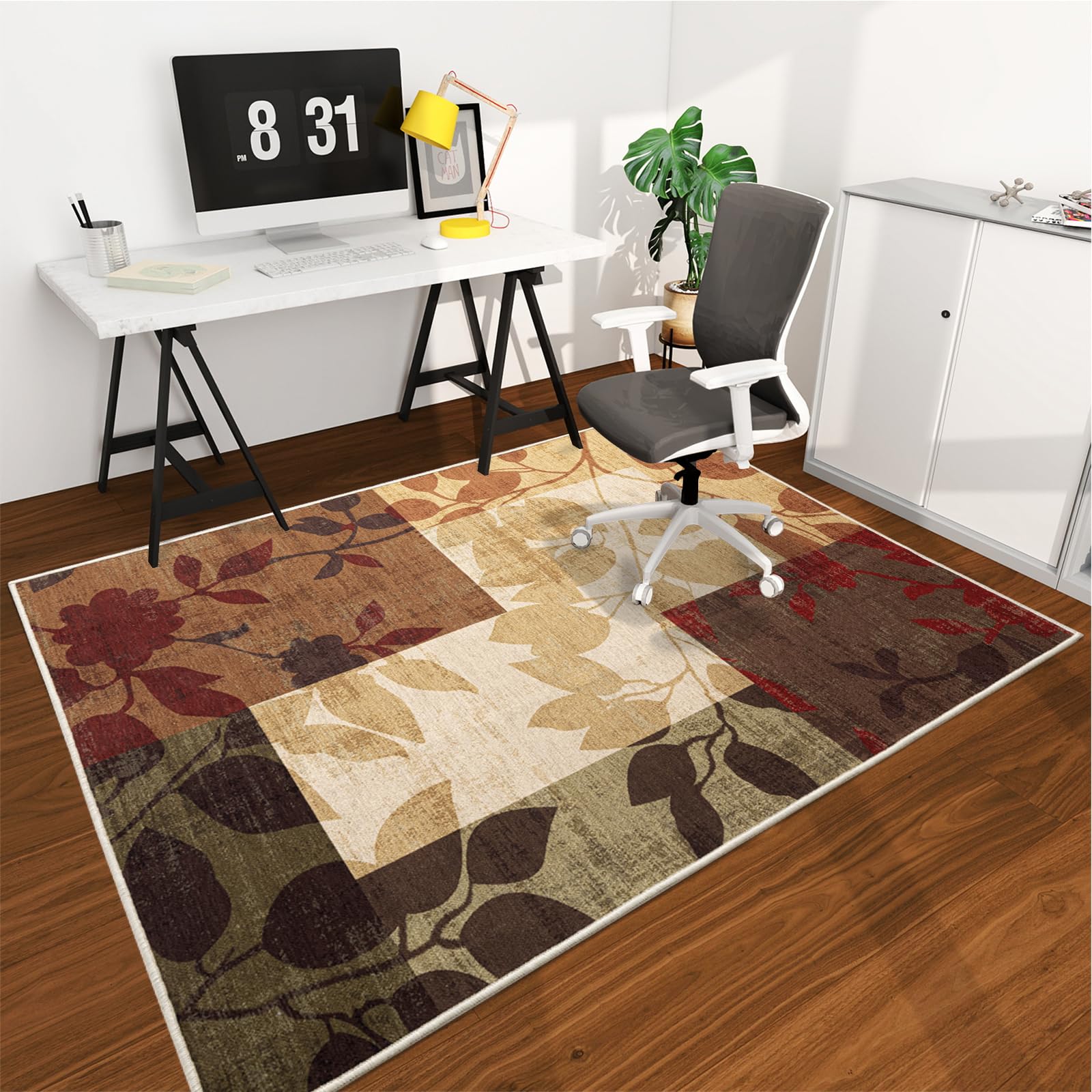 Office Chair Mat for Hardwood Floor, 72"x48" Easy Glide Computer Desk Mat Protector for Rolling Chair Under Desk Rug Nonslip Backing, Machine Wash, (Modern)