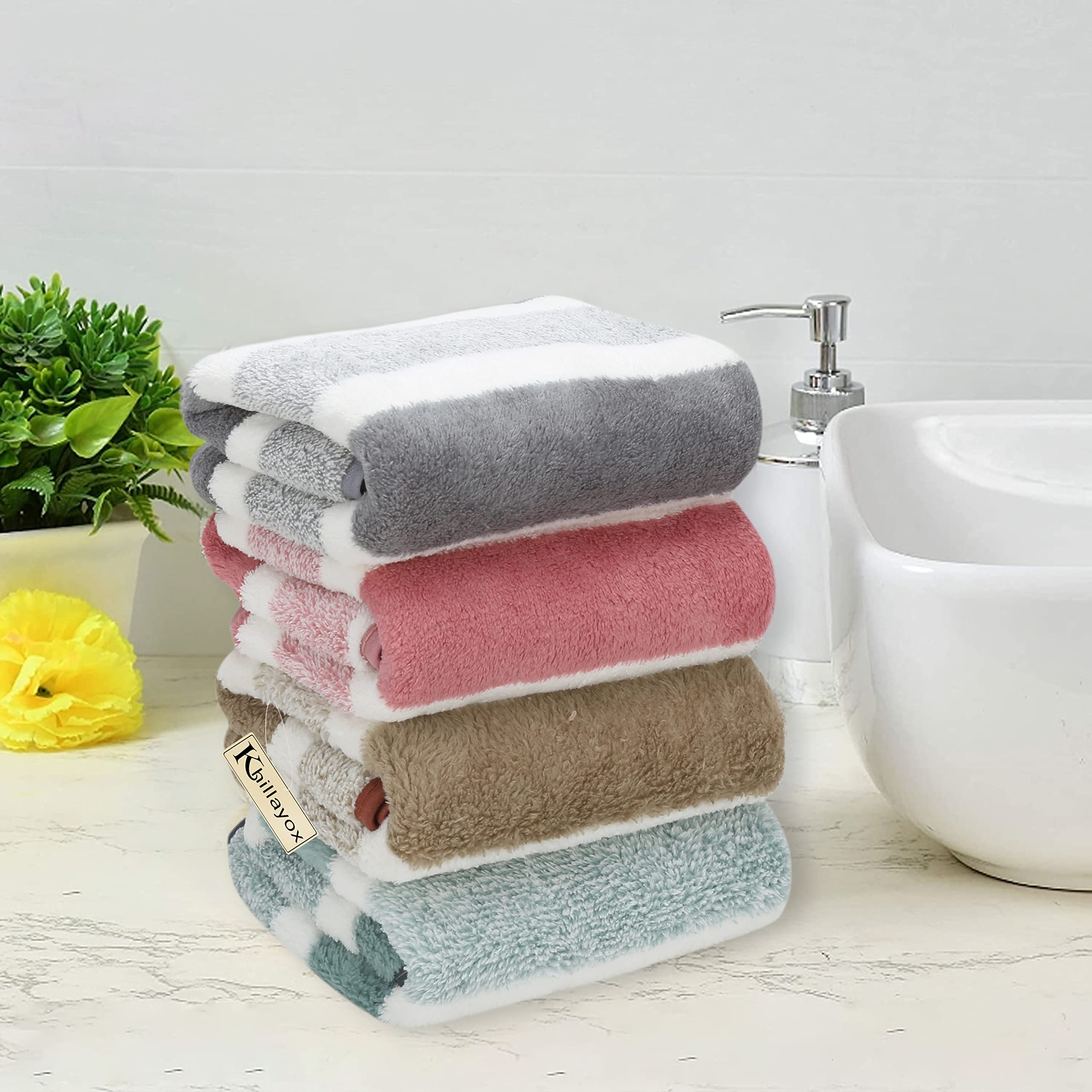 Khillayox Microfiber Anti-Bacterial 300 GSM Midium Size Hand Towel | Super Soft and Absorbent Multipurpose Towels for Bathroom, Gym, & Workout Towels - Set of 4 (60 x 40) (Multicolor)-image-21