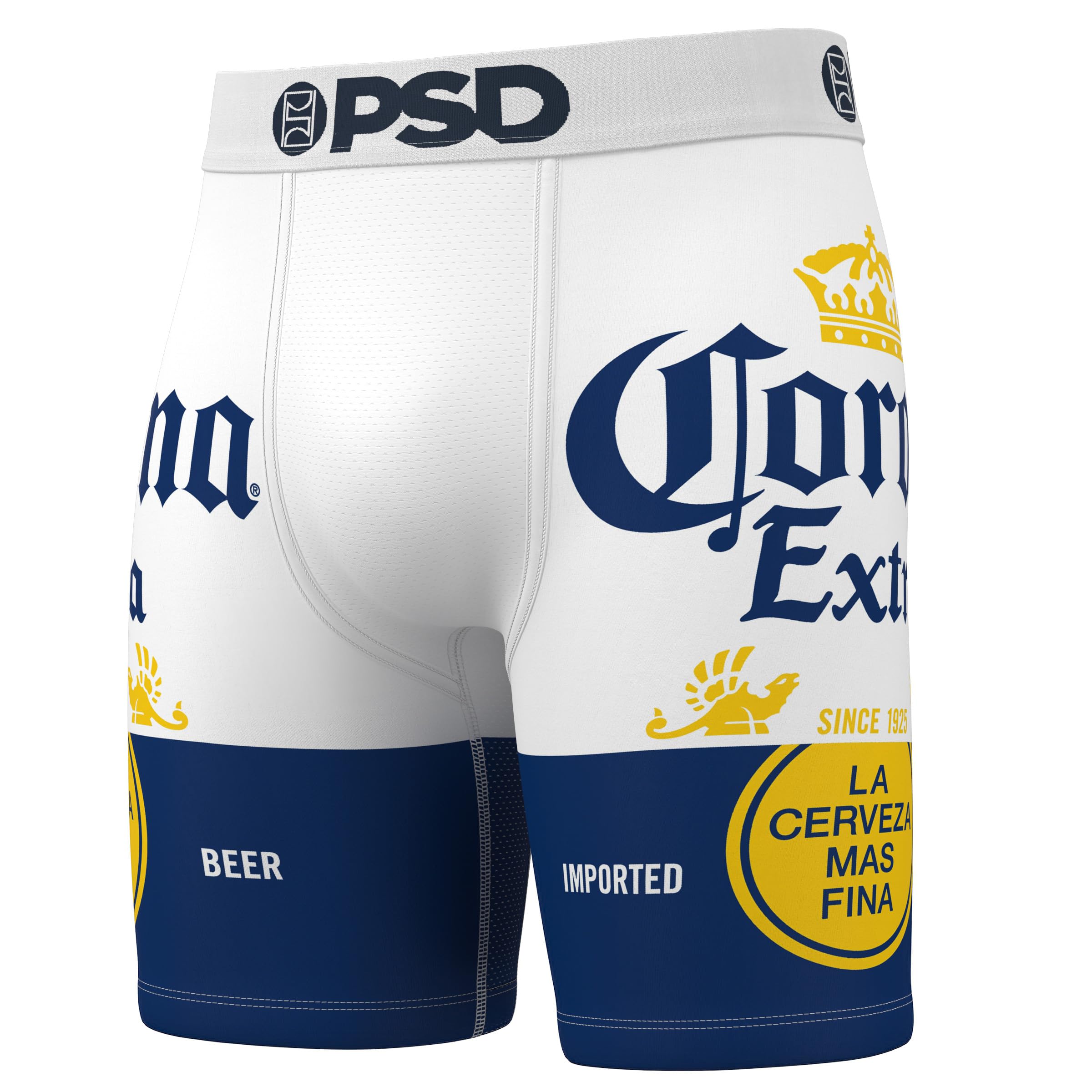 PSD Men's Beer Boxer Briefs - Breathable and Supportive Men's Underwear with Moisture-Wicking Fabric, Corona, M