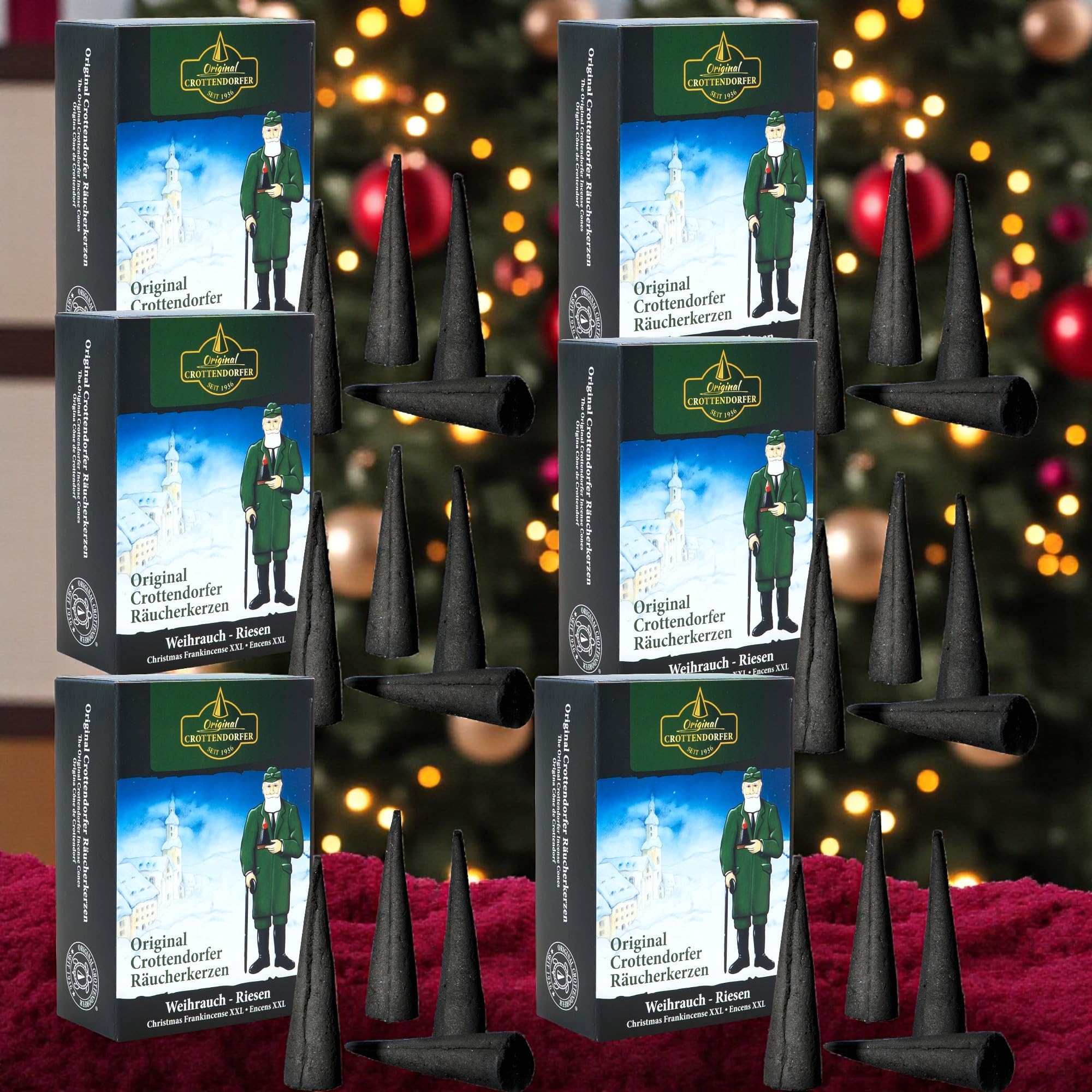 ZKMAGIC Crottendorfer Räucherkerzen Original - Weihrauch-Riesen Erzgebirge, 6x20 Sparpack, 120 Stück