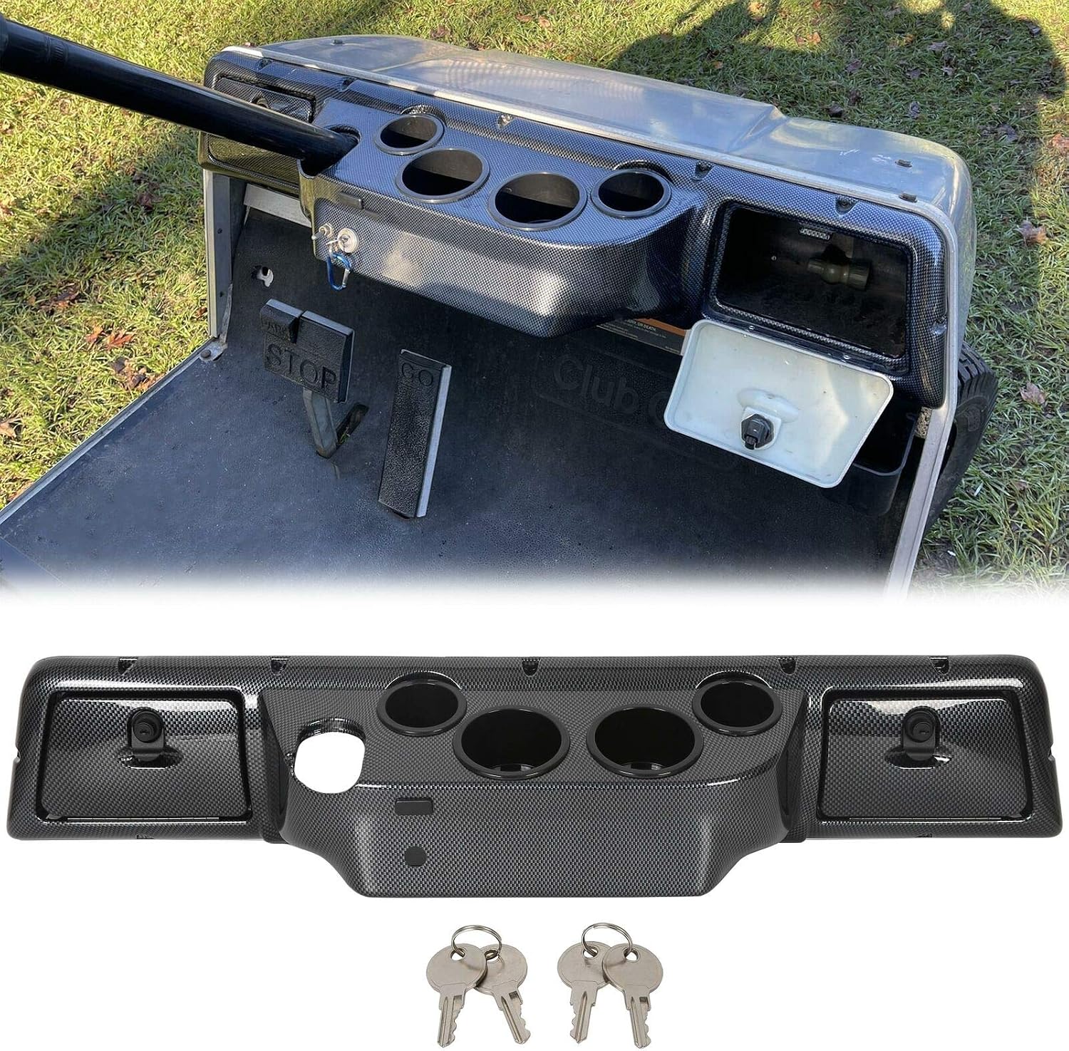 Dash Board Cover for Club Car DS Golf Cart 1982-Up Carbon Style