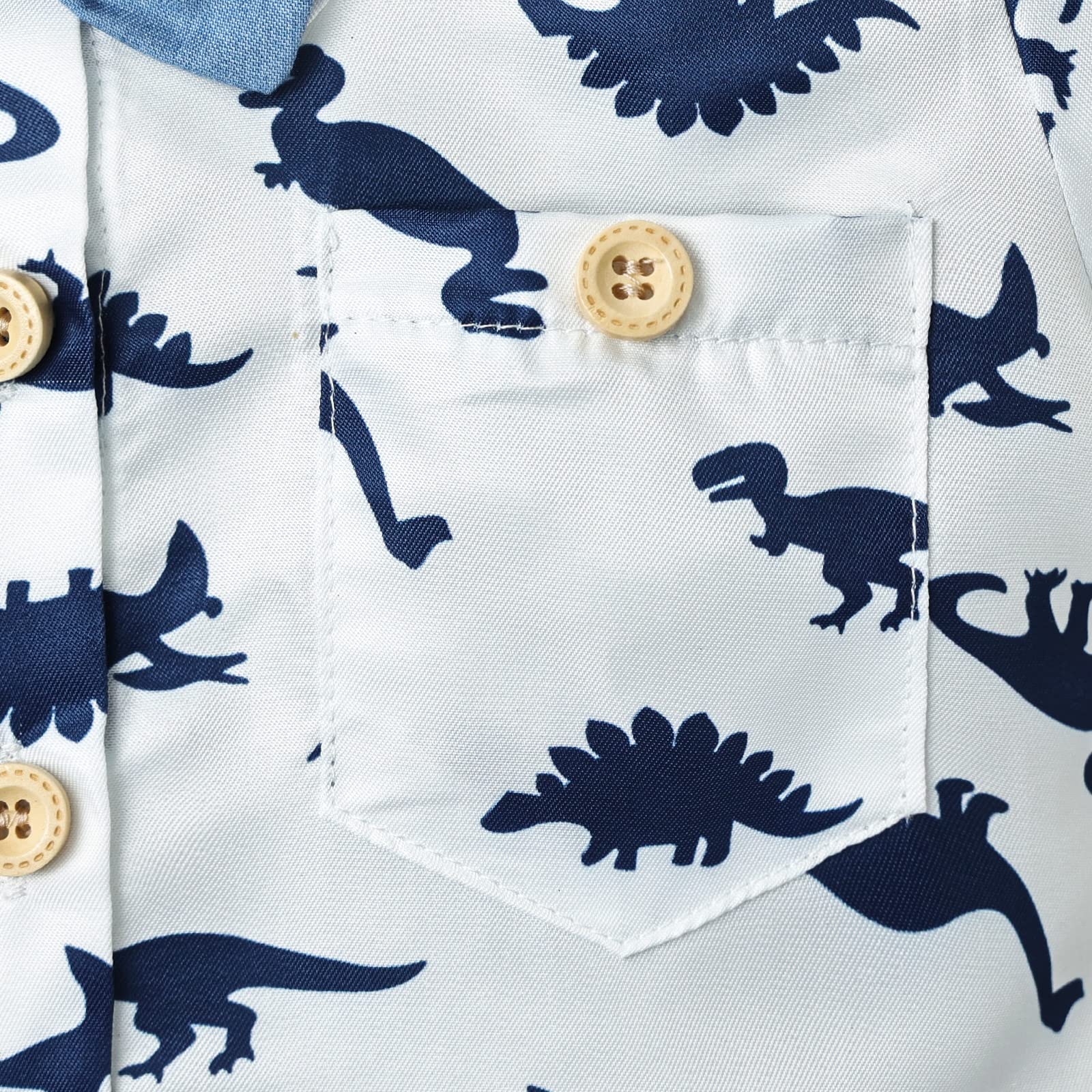 Conjunto de ropa de verano para bebé y niño, conjunto de camiseta de manga corta con dinosaurios + pantalones cortos, conjunto de 12 meses-4T