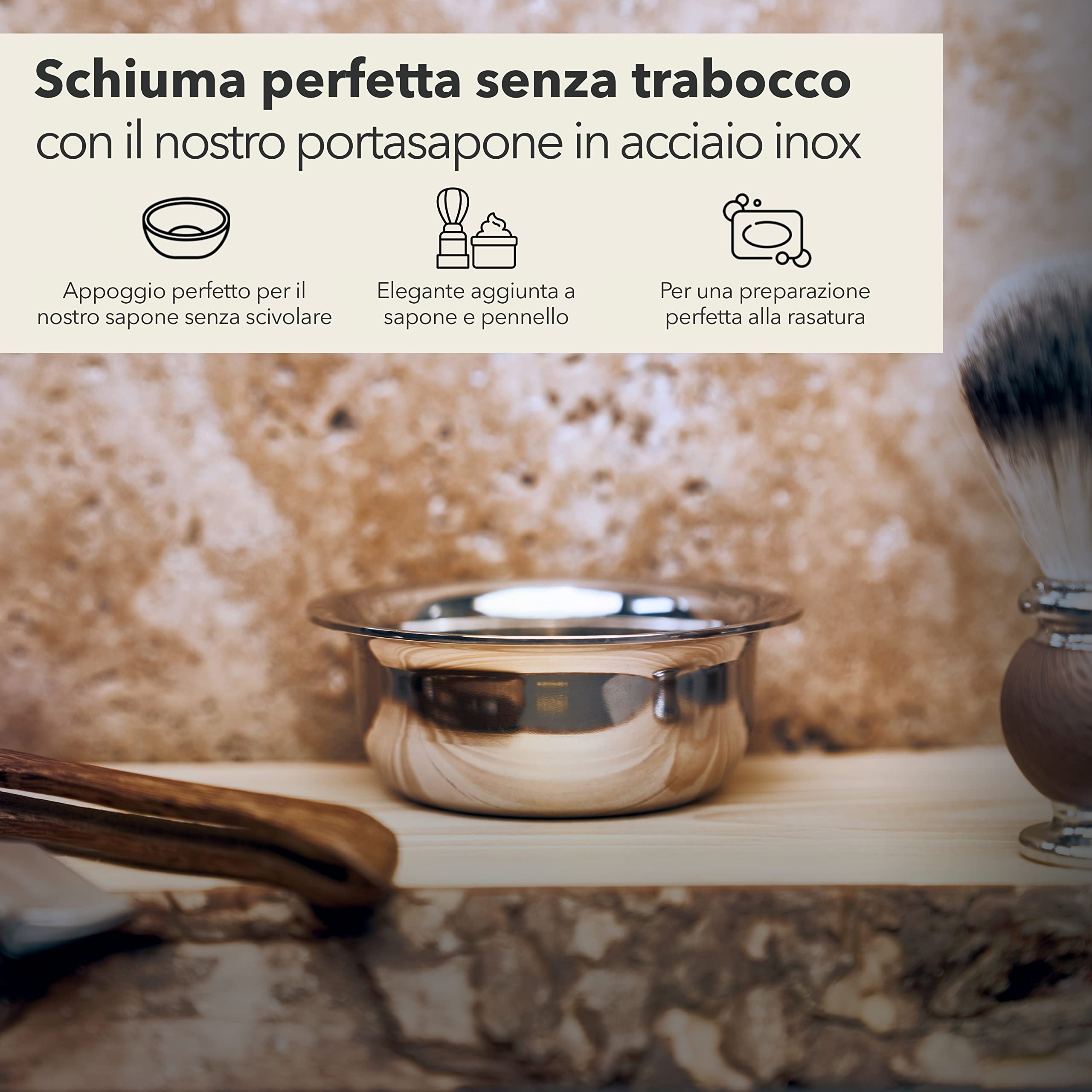 Störtebekker® Ciotola da Barba Premium - Crogiolo da Barba in Acciaio Inossidabile - Perfetto per Montare la Schiuma