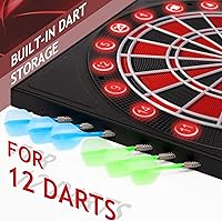 Vista 14 de Electronic Dartboard 34 Games 355 Variations with 12 Darts Illuminated Dartboard Dart Storage for 12 Darts