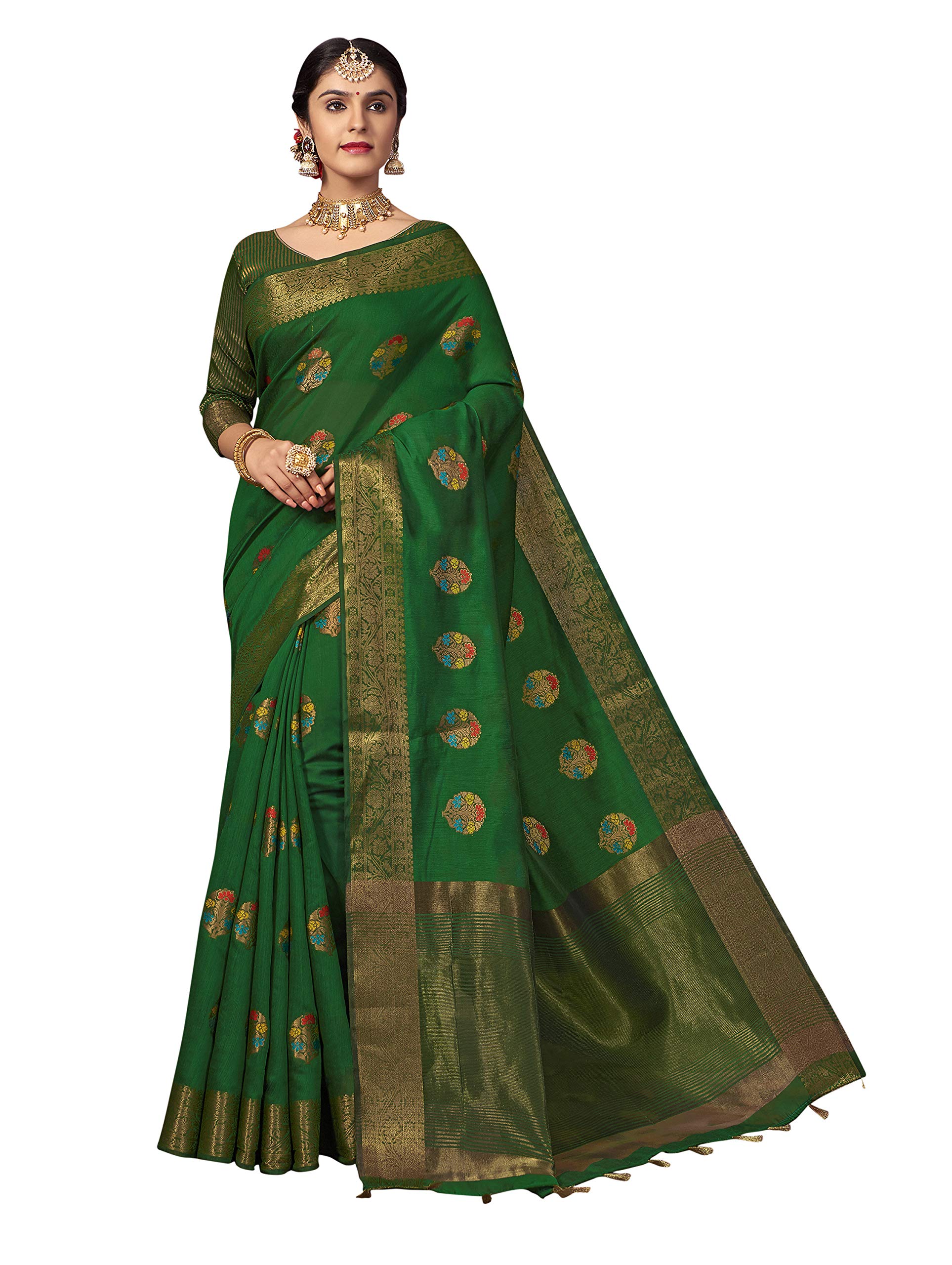 PISARA Women Kanjivaram Silk Cotton Saree