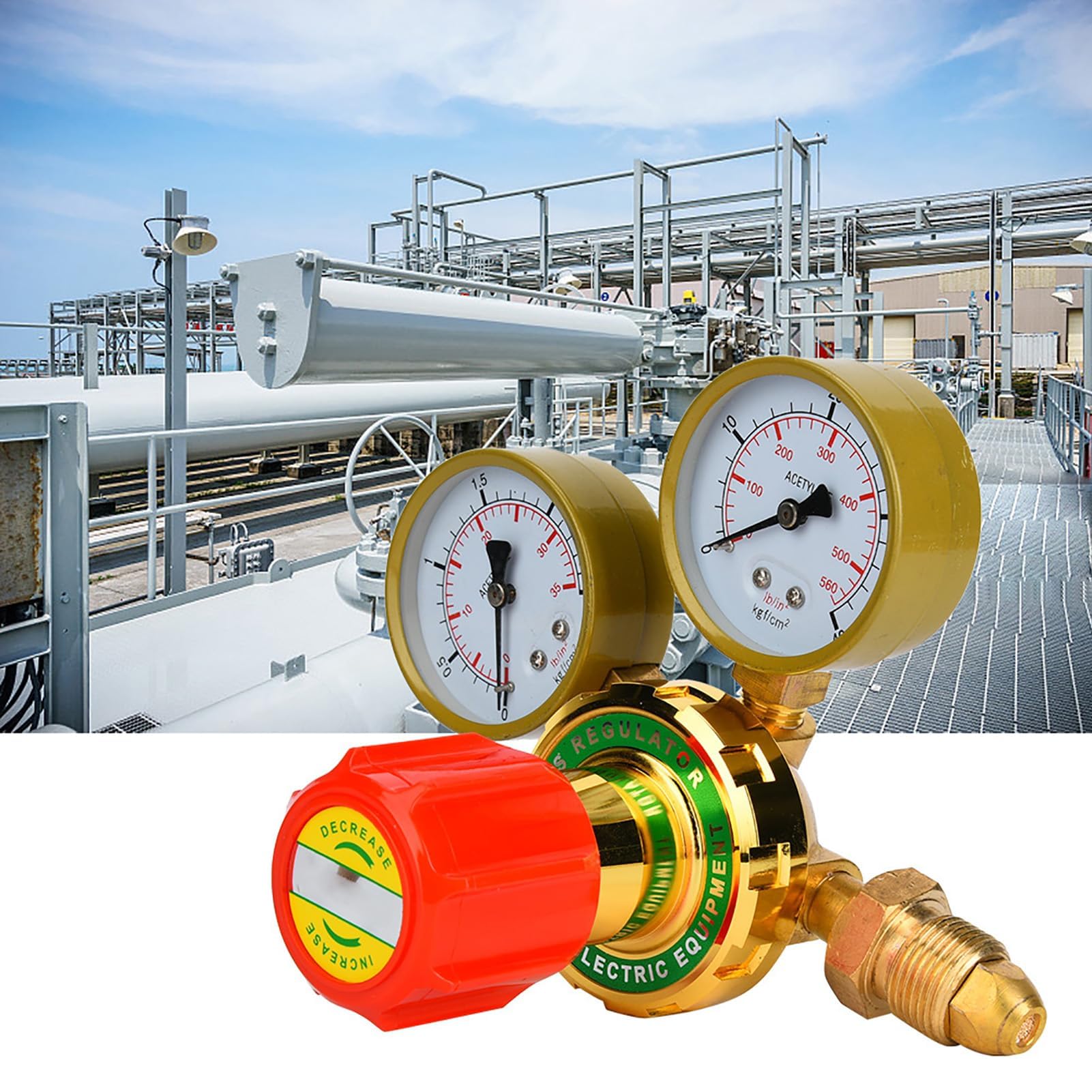 Jauge d'Acétylène Régulateur de Gaz Acétylène Réducteur de Pression de Gaz Réducteur de Pression de Gaz Acétylène Réducteur de Pression pour Kit de Coupe de Soudage au Chalumeau
