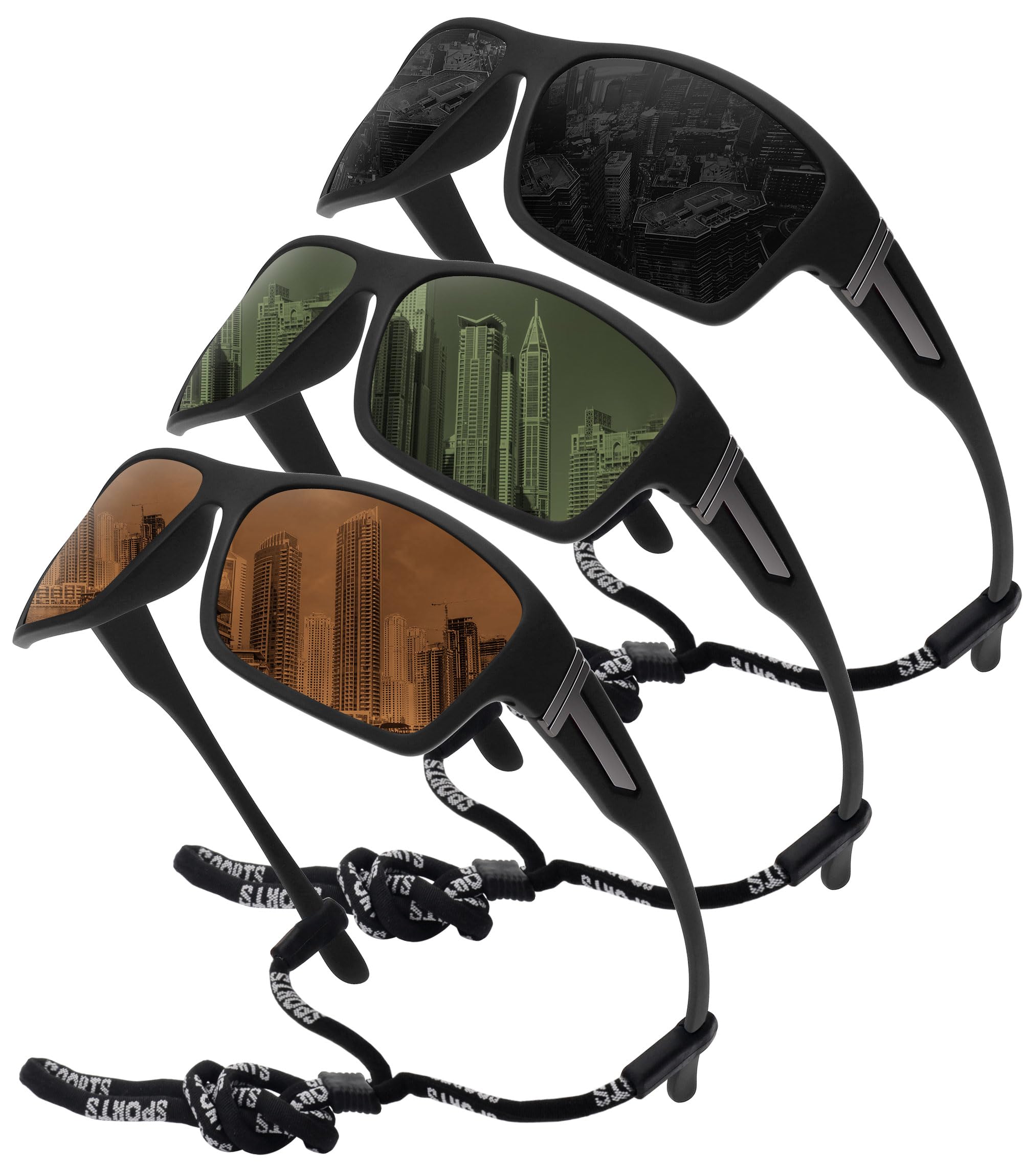 STORYCOAST Polarized Sports Sunglasses 3 Pack