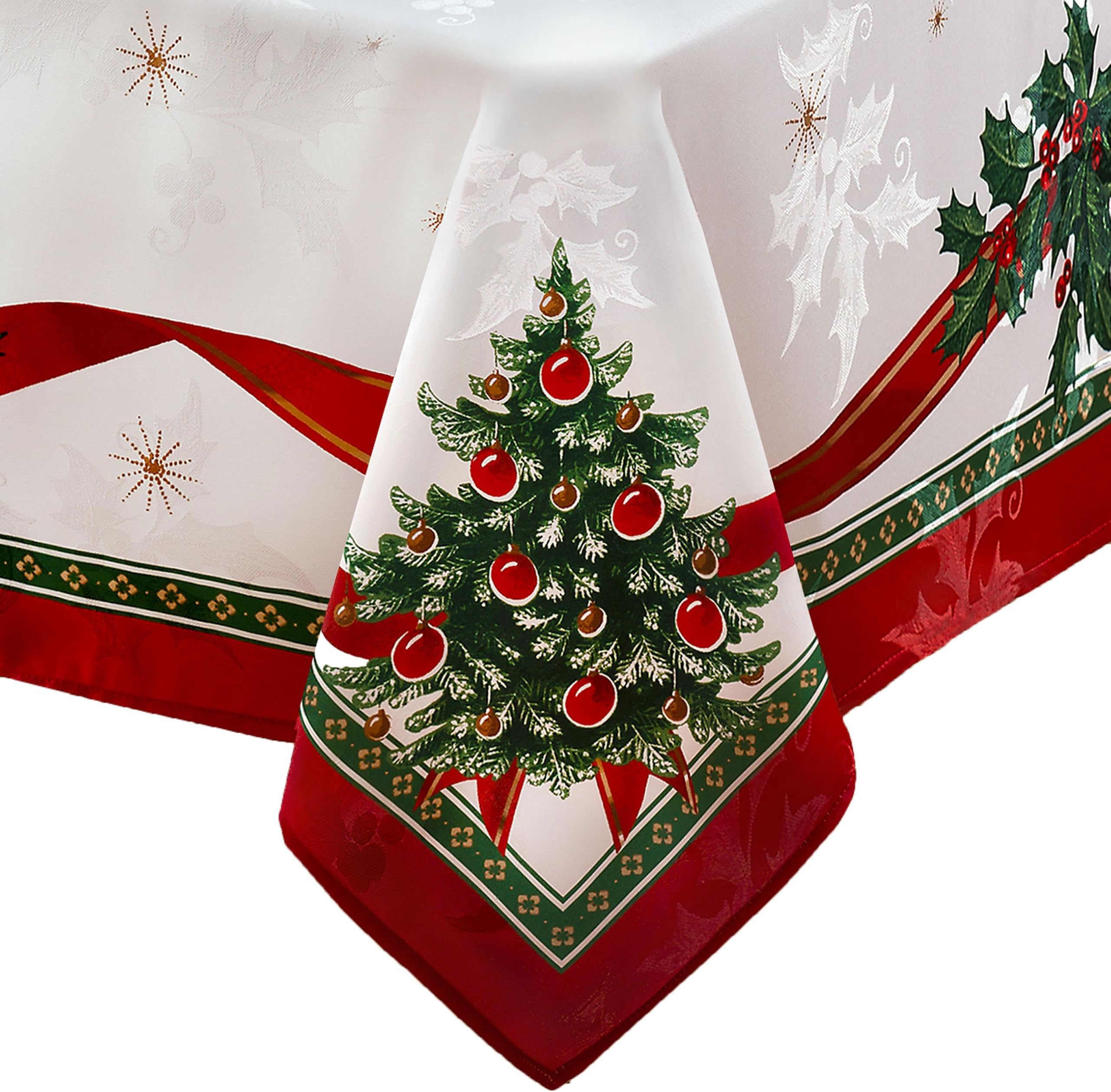Elrene Home Fashions Villeroy & Boch Toy's Delight Christmas Wrinkle Resistant Fabric Tablecloth, Holiday Table Decor, 60"x102" Rectangle, Multi