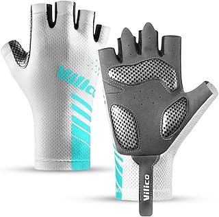 Guantes para Bicicletas - Antideslizantes, Transpirables, Resistentes al Desgaste con Almohadillas Amortiguadoras, Ligeros y Cómodos para Carretera y Terreno