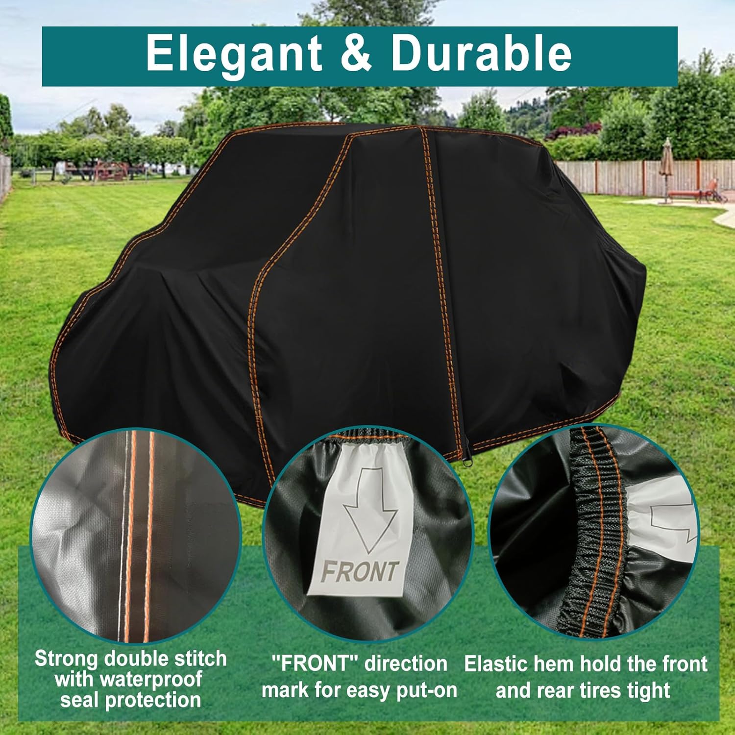 QYMOTO UTV Cover 4-6 Seater, Outdoor Windproof Waterproof Cover with Zipper Fit for Polaris Ranger Crew,General 4,RZR XP 4,CFMOTO Uforce 1000 XL U10,Zforce 950 4, Talon Pioneer 1000-6,Kawasaki Teryx 4