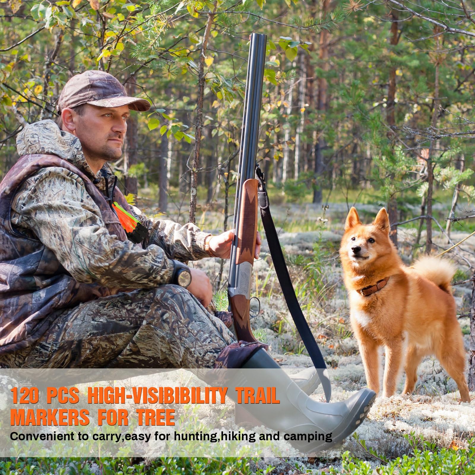 Copkim Marqueurs de sentiers réfléchissants haute visibilité pour arbre - Marqueurs de sentier avec clips - Réflecteur de chasse - Marqueurs de sentiers pour la chasse, la randonnée, la chasse, le