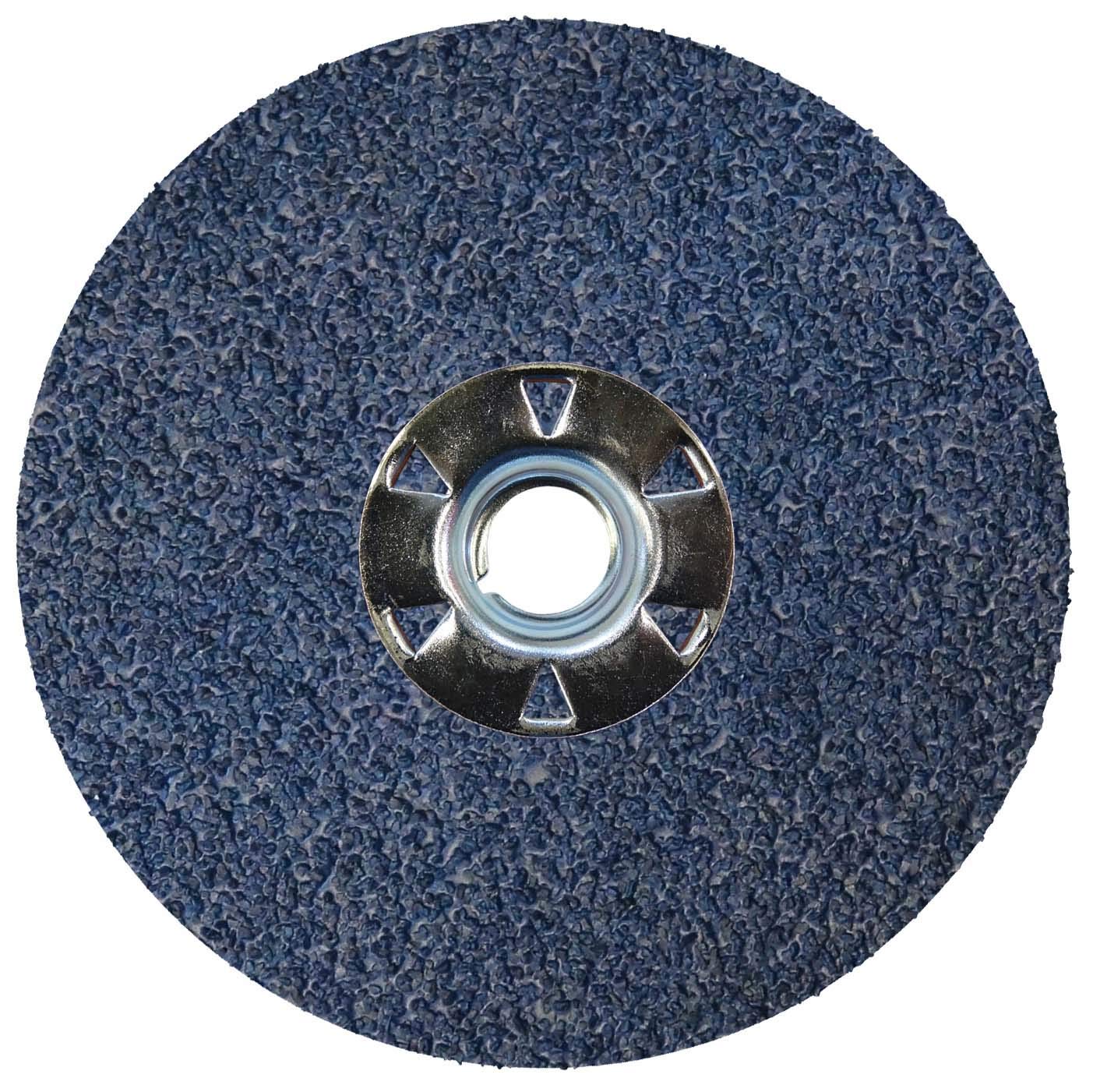 Weiler 59932 Tiger Zirconia Disco de lijado y molienda de fibra de alúmina de resina, 4-1/2 pulgadas de diámetro, grano 36, 5/8 pulgadas - cubo 11 (paquete de 25)