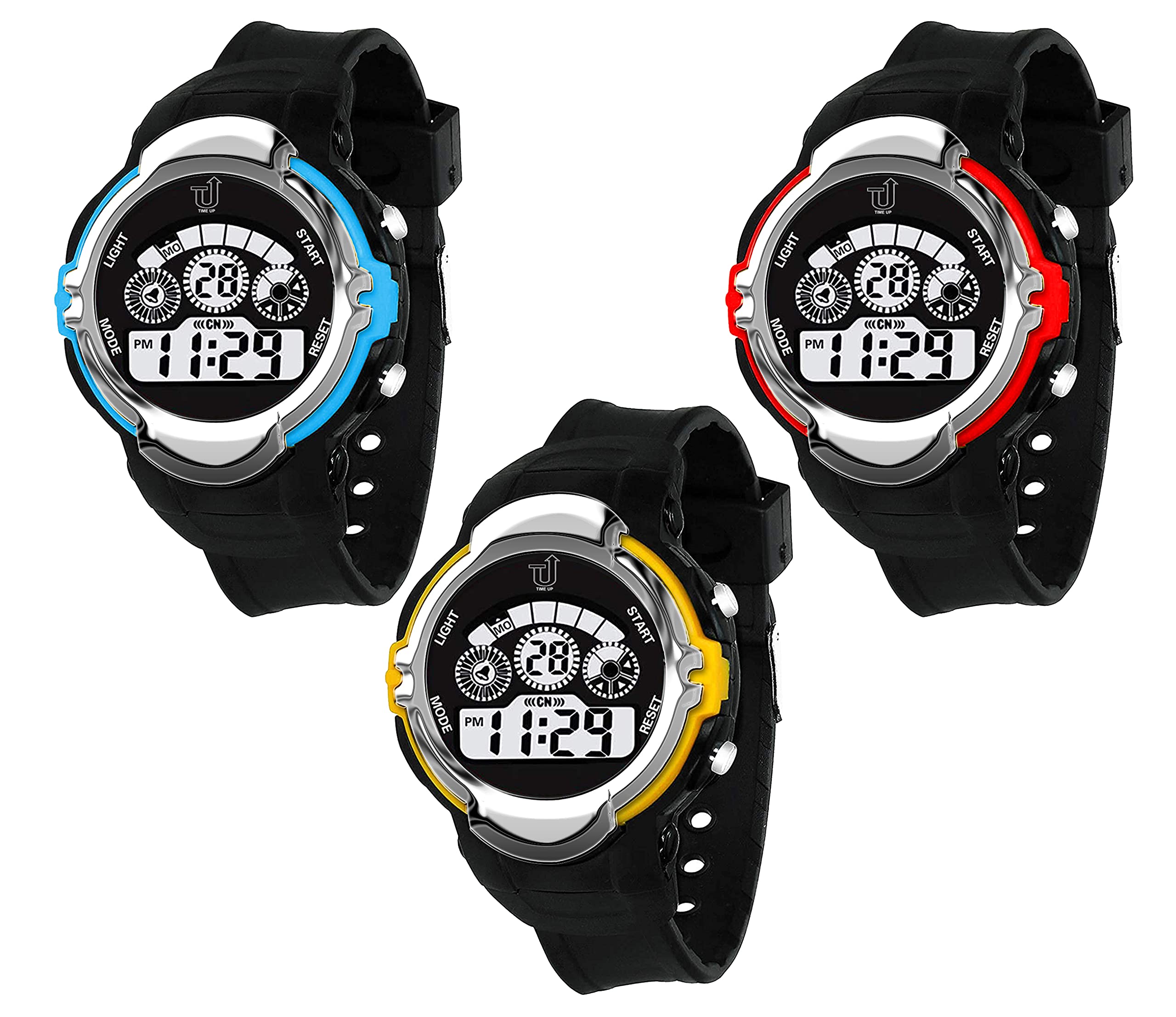 Time Up Digital Dial Water-Proof & Disco Light Big Dial 3 Watches Combo for Kids (5-13 Years)-TYS-1811T-Y (Yellow-Sky Blue-Red) (B09C2F8NDR) Amazon Price History, Amazon Price Tracker