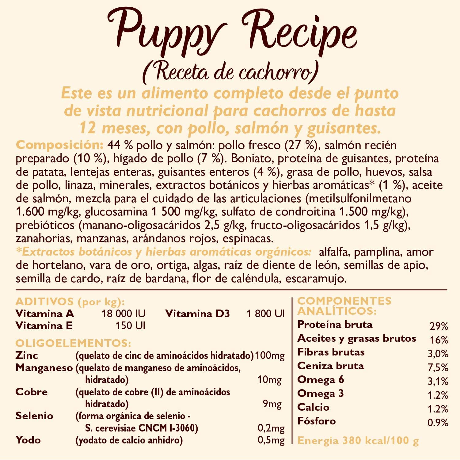Lily's Kitchen Puppy Recipe con pollo y salmón - Alimento seco completo para perros sin cereales (7 kg)