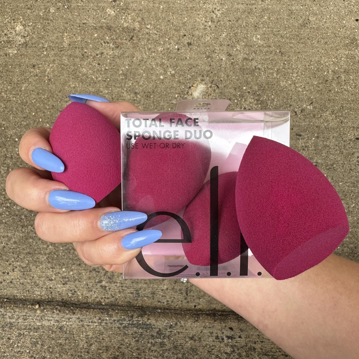 e.l.f. Total Face Blending Sponge, Latex-Free Makeup Sponge With Angled & Rounded Sides For Concealer, Foundation & more, Vegan & Cruelty-Free